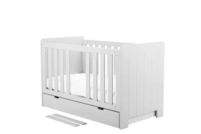 Łóżeczko-tapczanik CALMO 70x140 z regulacją wysokości białe - PIN_021-011-110