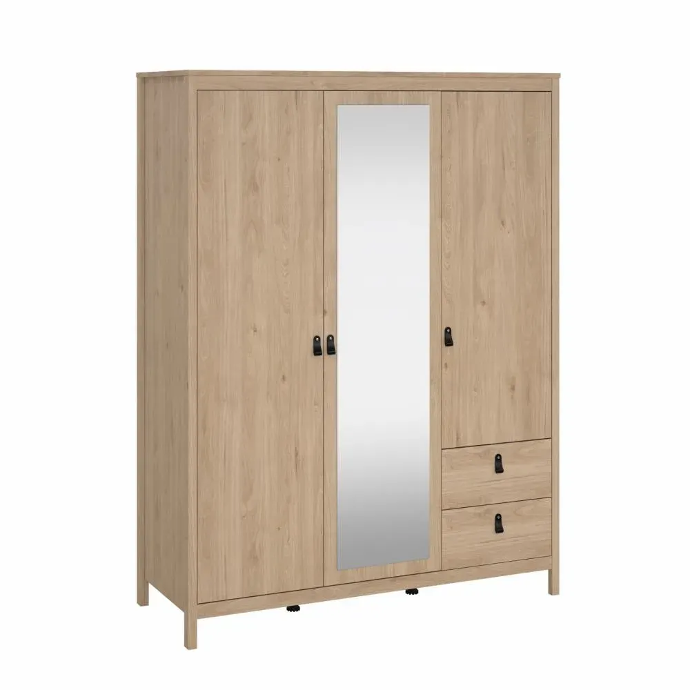 Szafa 3-drzwiowa z lustrem i szufladami MADRID 150 Jackson Hickory