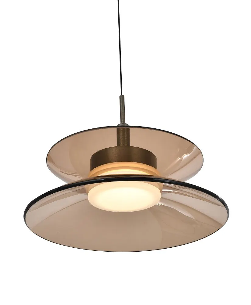 Lampa wisząca CREMA szóstka owalna LED brązowa