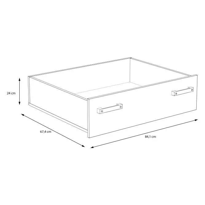 Szuflada na rolkach do łóżka CLIF 84x67 cm old wood vintage - CLFL03-H51