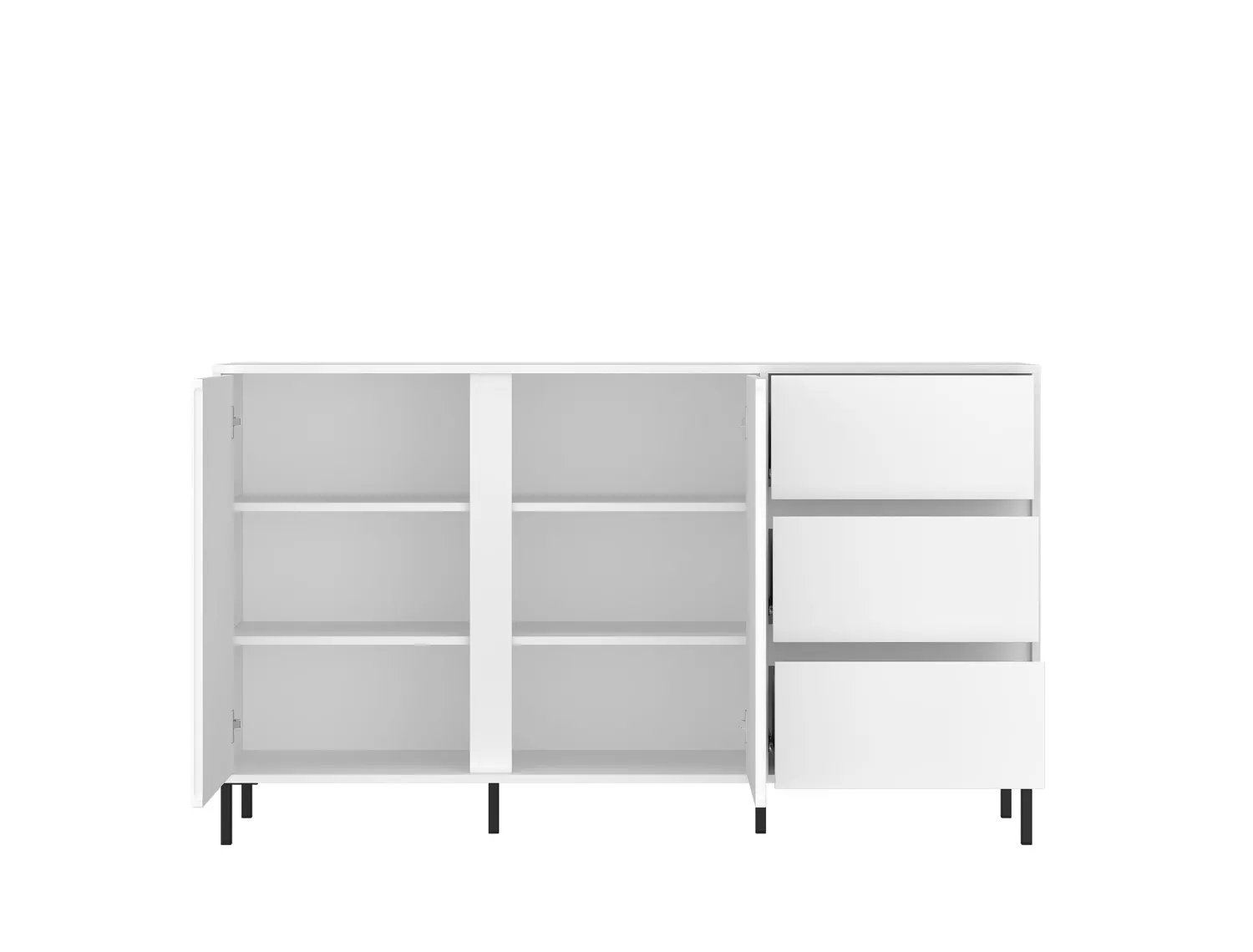 Komoda 2-drzwiowa z szufladami AVENALE 157 cm biała alpejska - 6000000021295