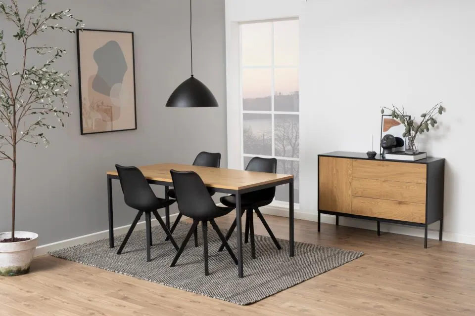Komoda 1-drzwiowa z 3 szufladami MOODY 120x40x82 Naturalny, Czarny — zdjęcie 12