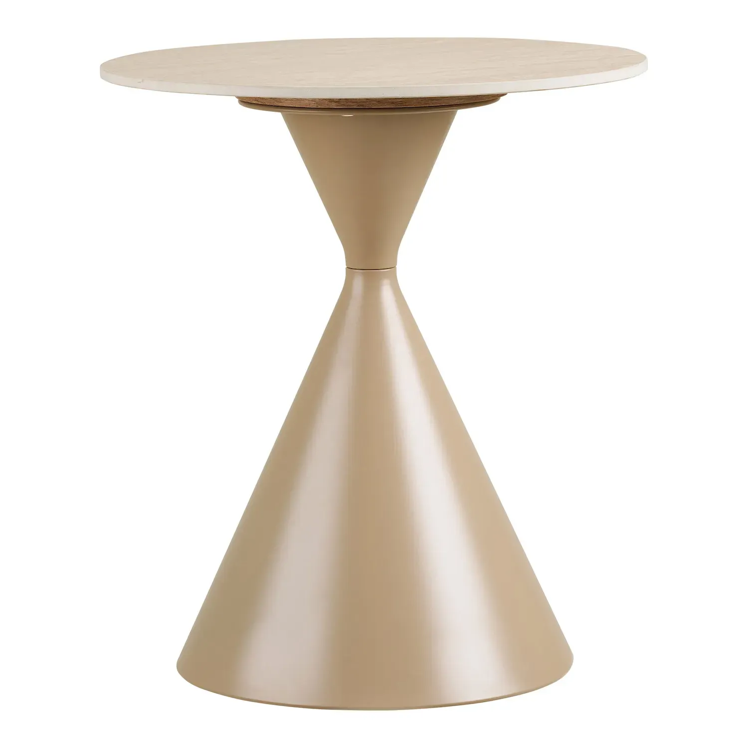 Stolik pomocniczy okrągły ANNECY 50cm ceramika stal trawertyn piaskowy Stolik pomocniczy okrągły ANNECY 50cm ceramika stal trawertyn piaskowy