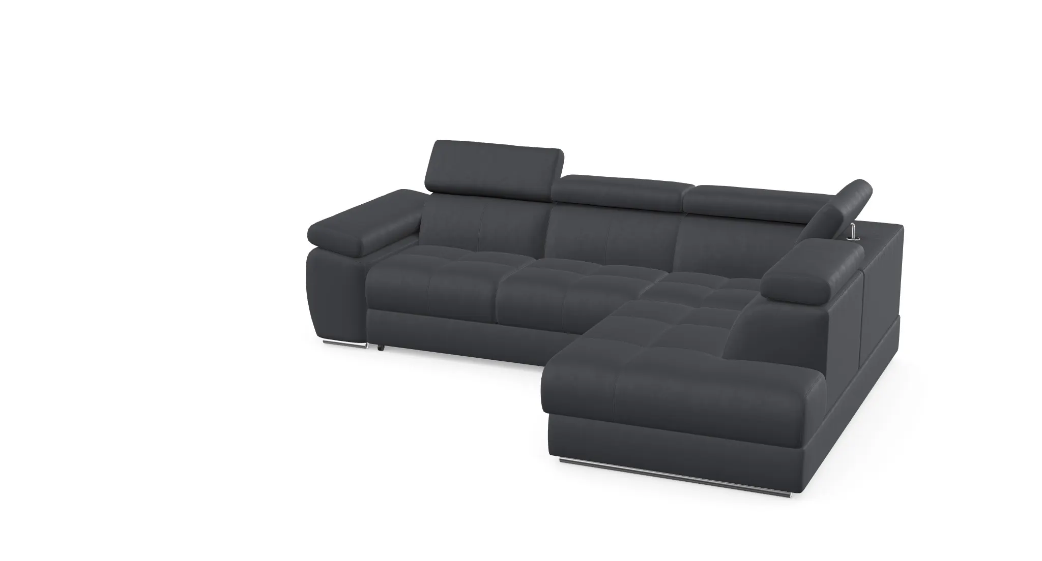 Narożnik z funkcją spania LIZBONA II prawostronny- tkanina SOLAR 96 - grafitowy - LIZBONAII_NAR_SOLAR96_P