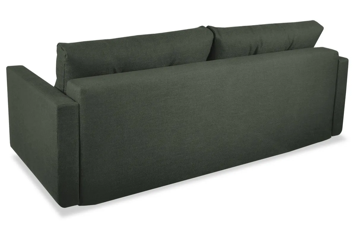 Sofa rozkładana z pojemnikiem SCANDI 218 cm ciemnozielona pikowana - SCANDINEW-AUSTIN13GREEN
