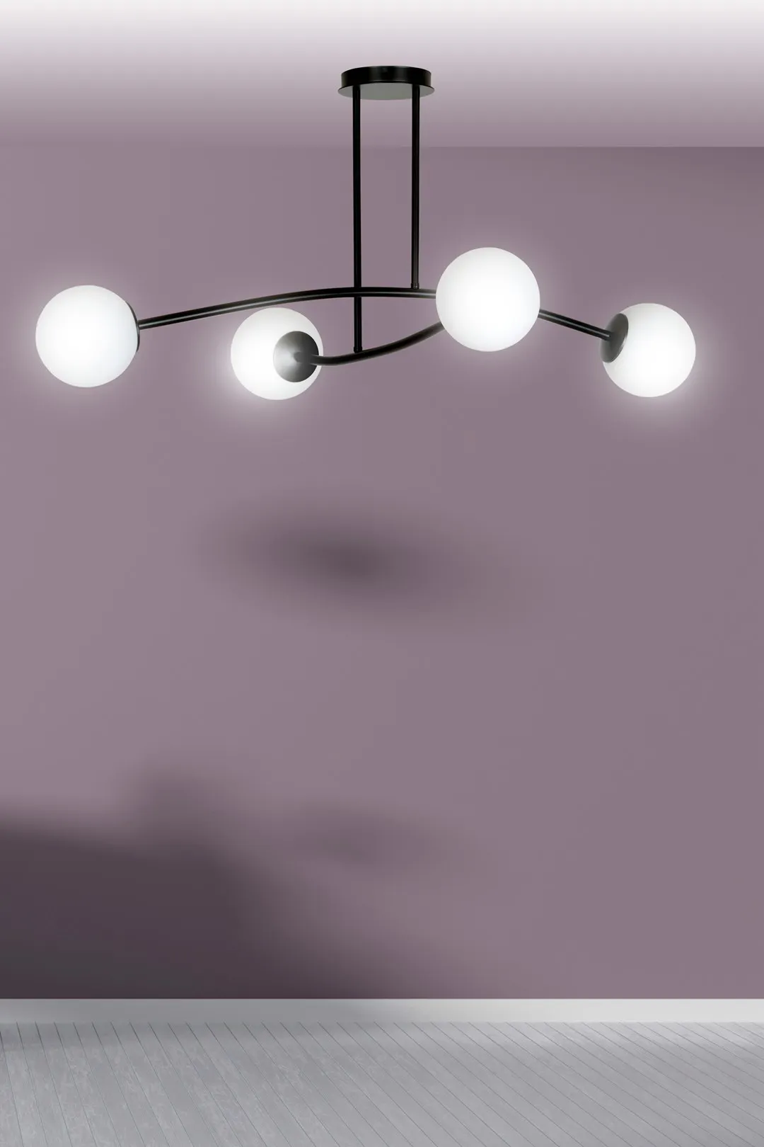 Lampa wisząca HALLDOR 4 czarny biały — zdjęcie 6
