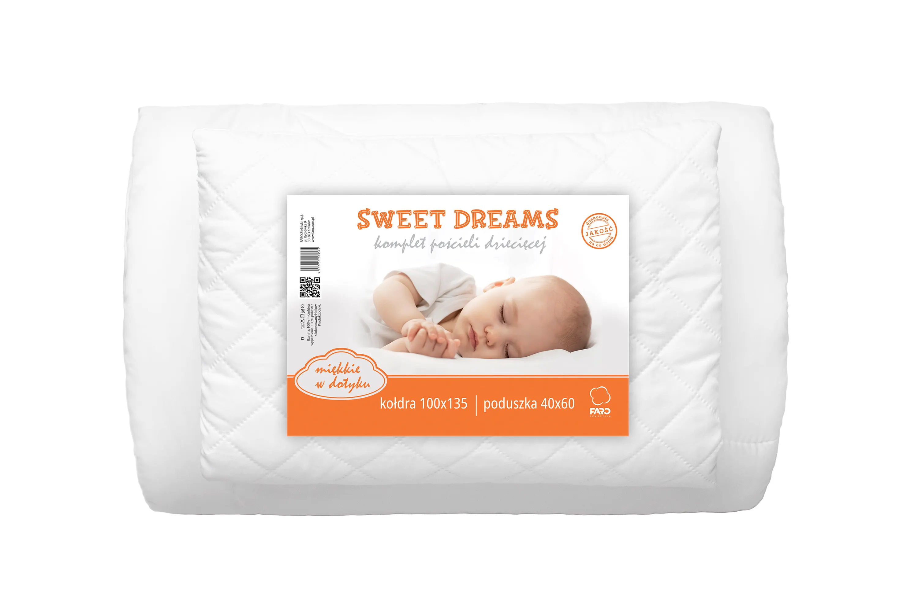 Komplet pościelli dziecięcej BABY Sweet Dreams kołdra 100x135 + poduszka 40x60 Poduszka, Wystrój domu, Dziecko, Osoba, Śpi
