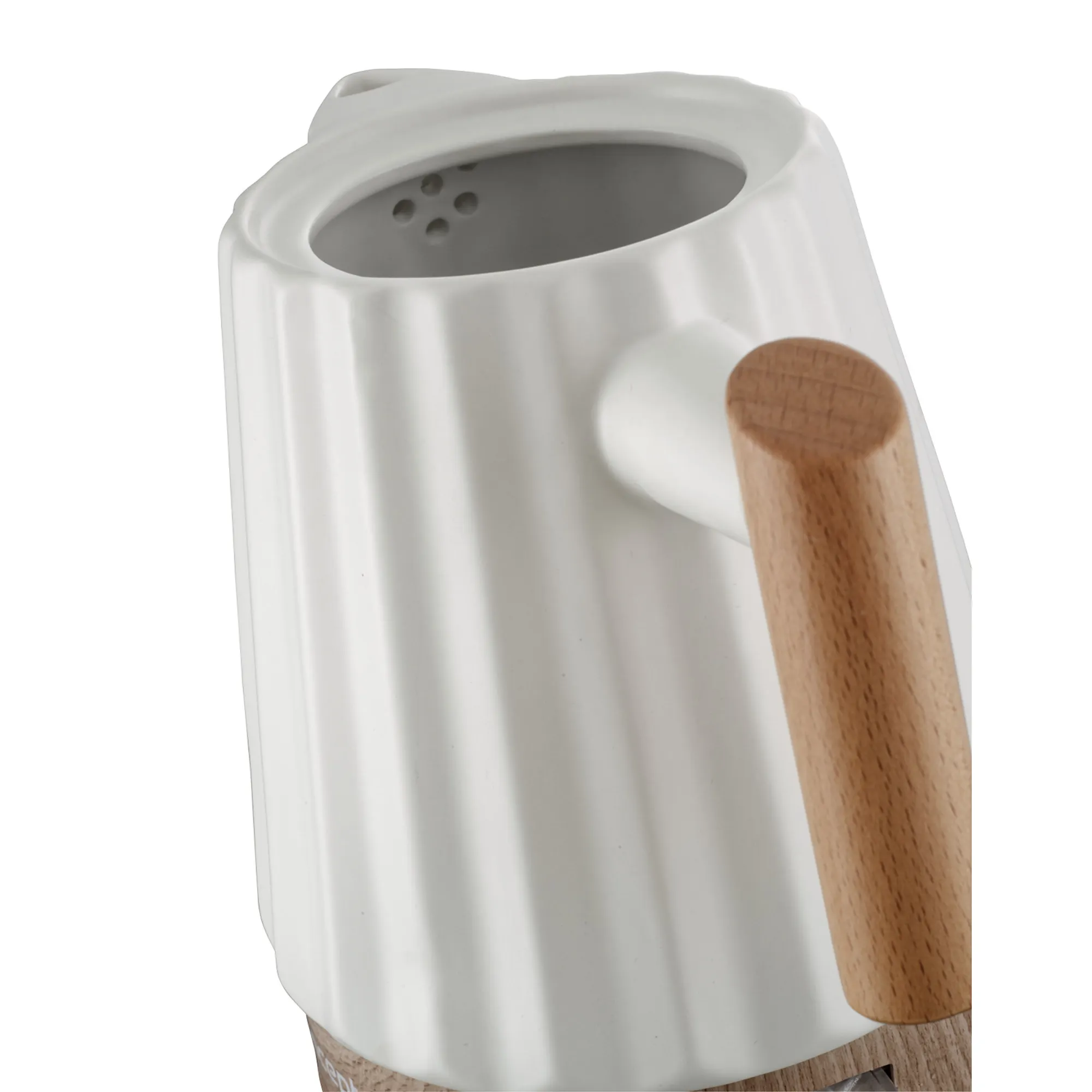 image czajnik, metalowy, drewniana rączka, biały, kuchenka