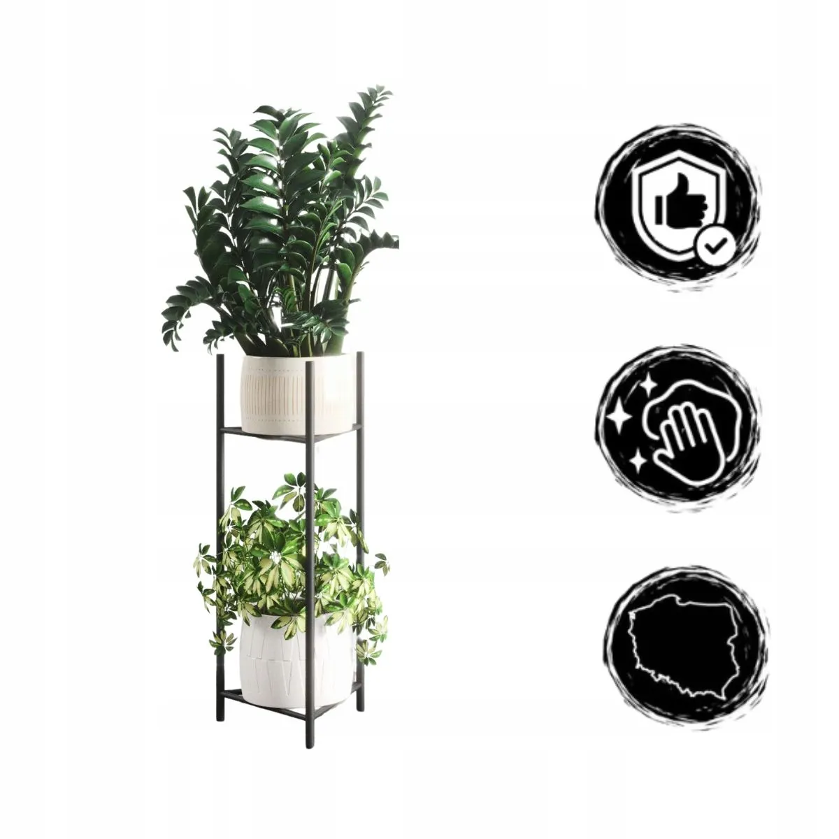 Kwietnik-stojak na donice metalowy SENS L czarny - LD_TZ000019