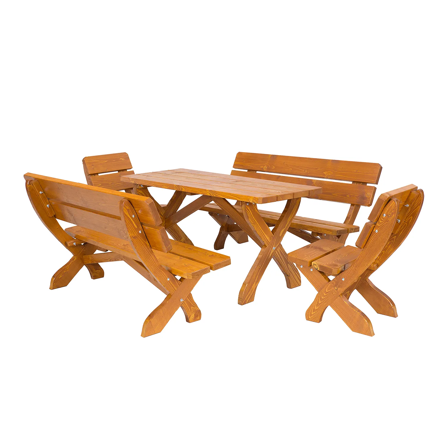 Stół ogrodowy drewniany MARIO 150x65 cm świerk kolor dąb Stół do jadalni, Meble, Tabela, Drewno, Sklejka