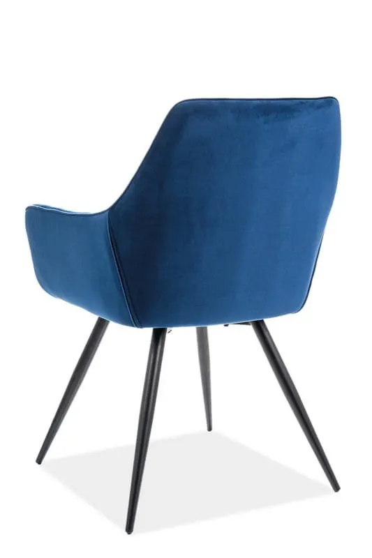 Krzesło z podłokietnikami CHERRY VELVET granatowe Bluvel 86 - CHERRYVCG