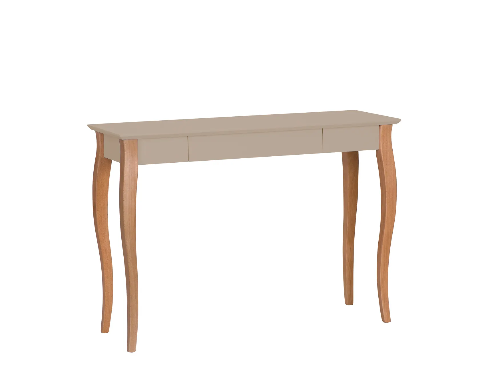 Biurko z szufladą LILLO 105x40 beżowy blat/drewniane nogi