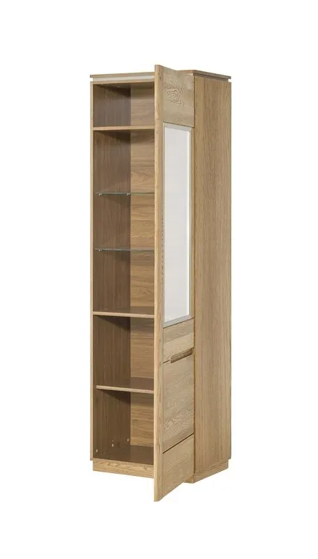 Witryna 1-drzwiowa MONTENEGRO 11 drewniana dąb rustical 198x58x42cm - TH-100-0926