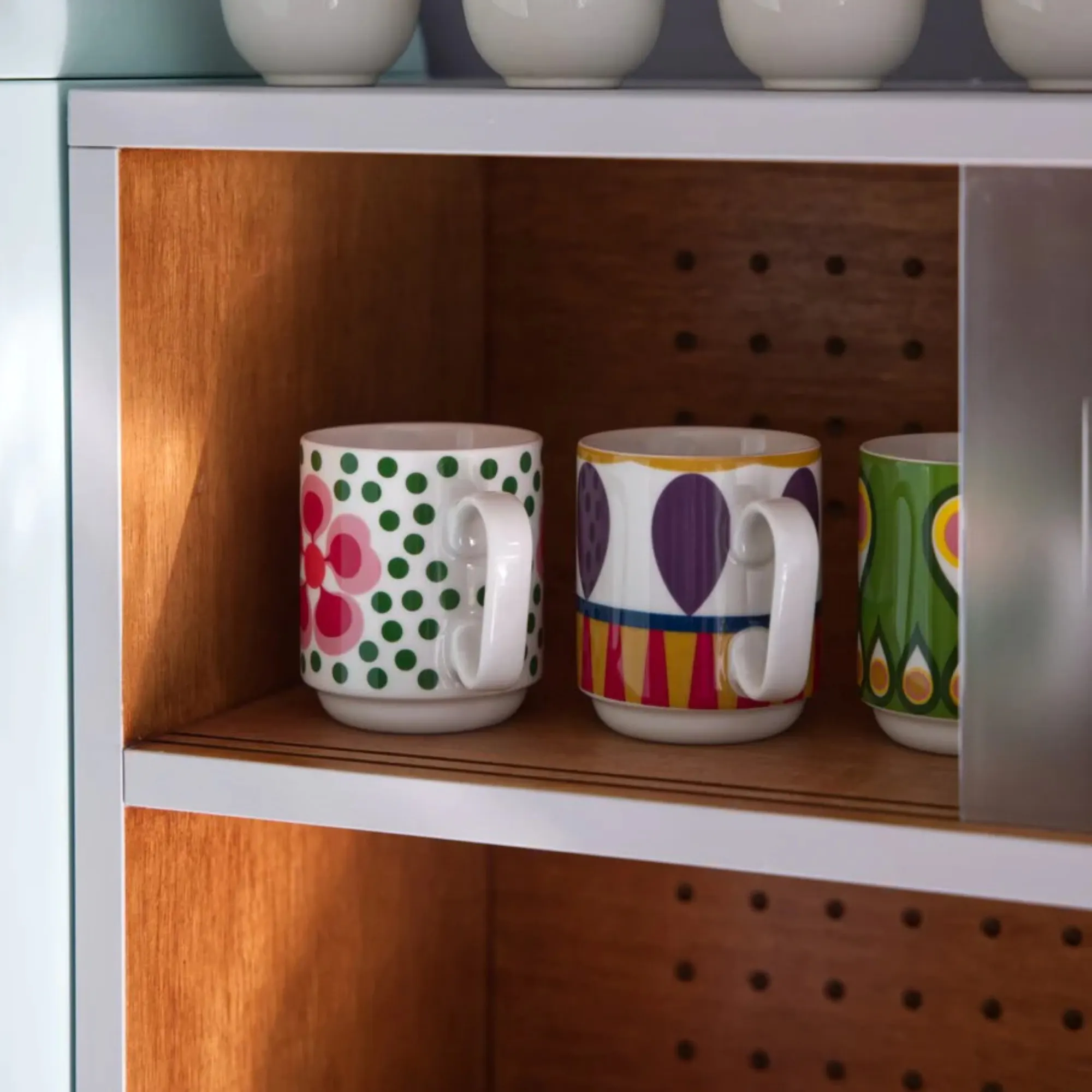 kubek, ceramika, kolorowy, nadruk, garniturka