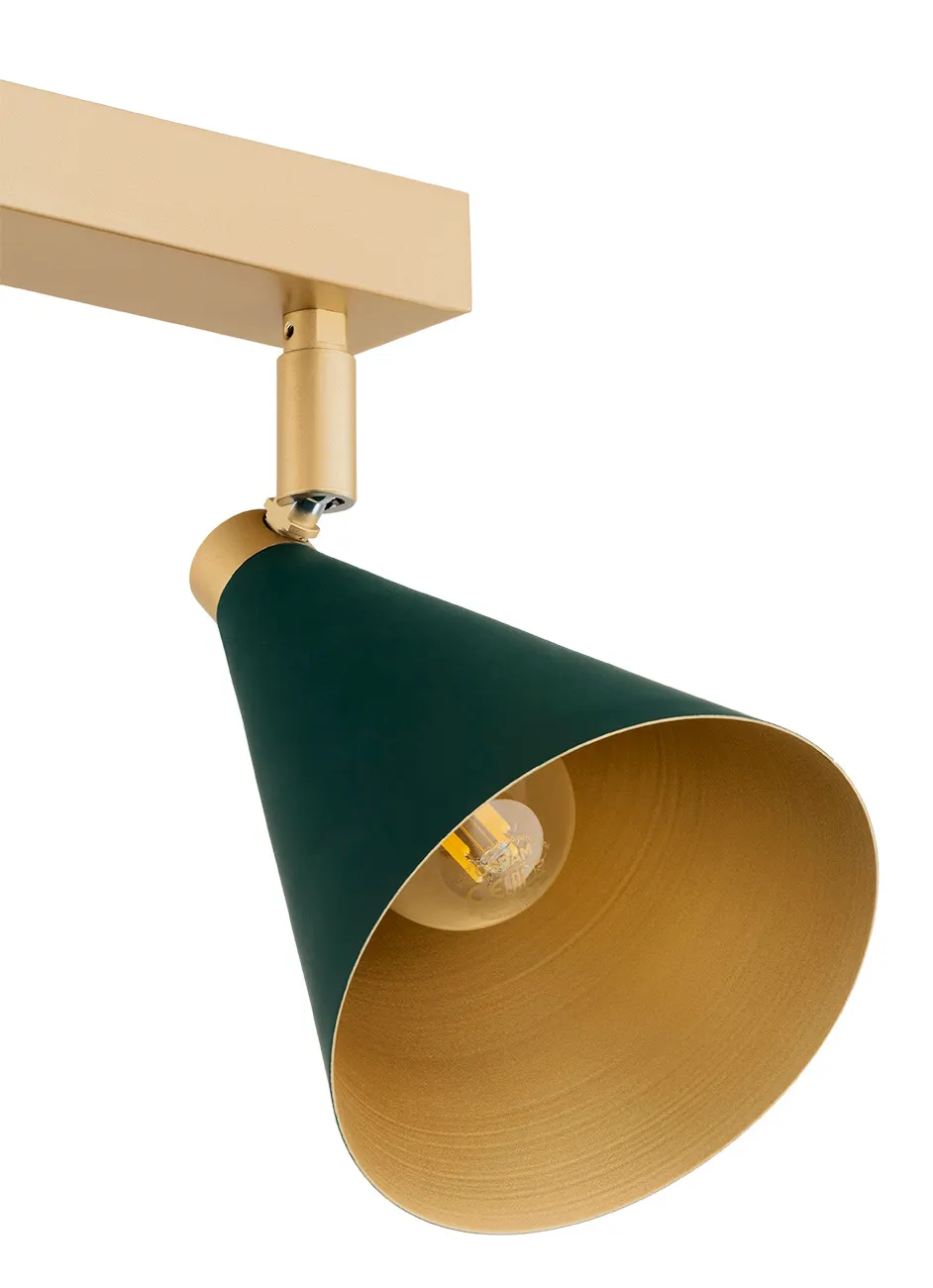 Plafon LUCINDA metalowy złoty zielony 63x20cm - 7148