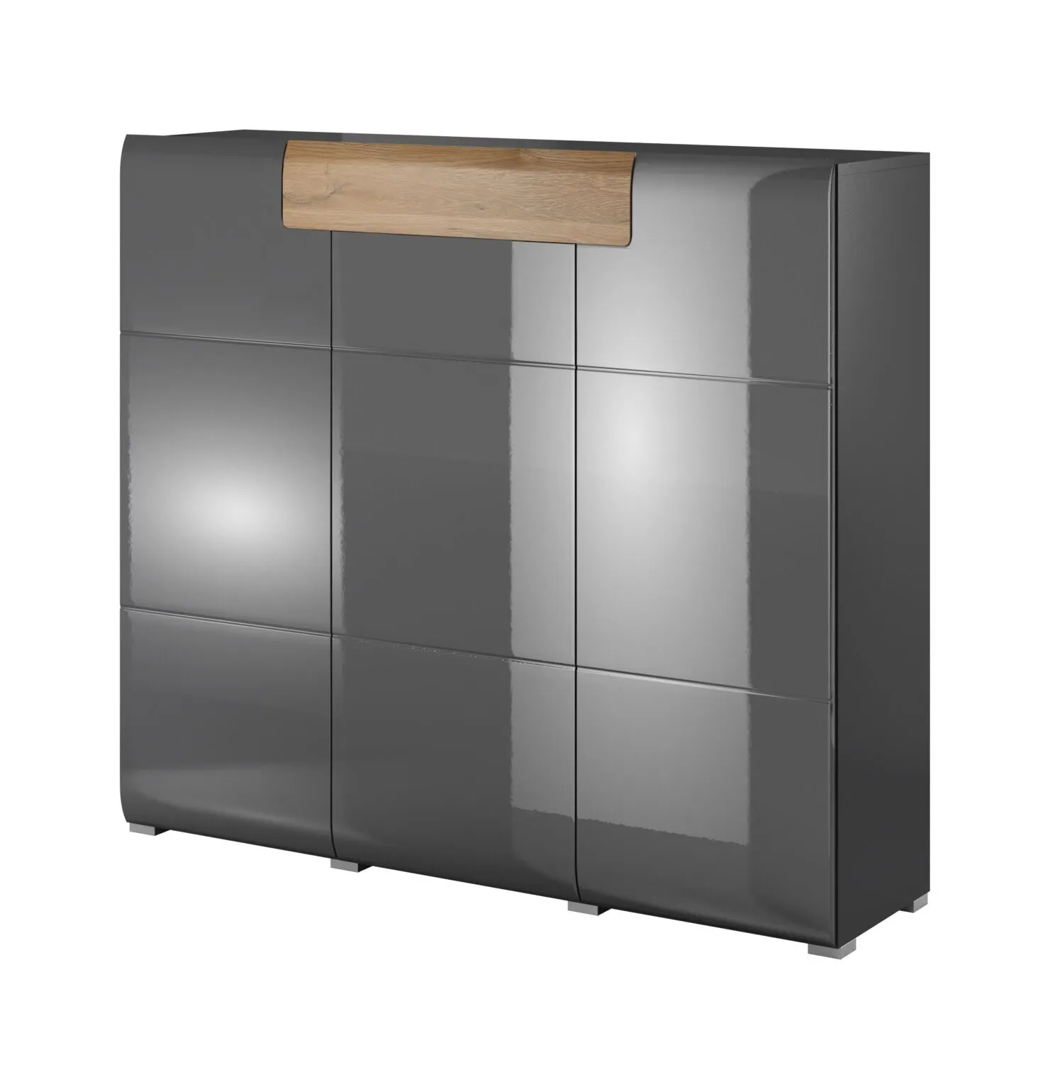 Komoda 3-drzwiowa TOLEDO 131x147 antracytowa Meble, Kredens, Szafka, Skrzynka pocztowa