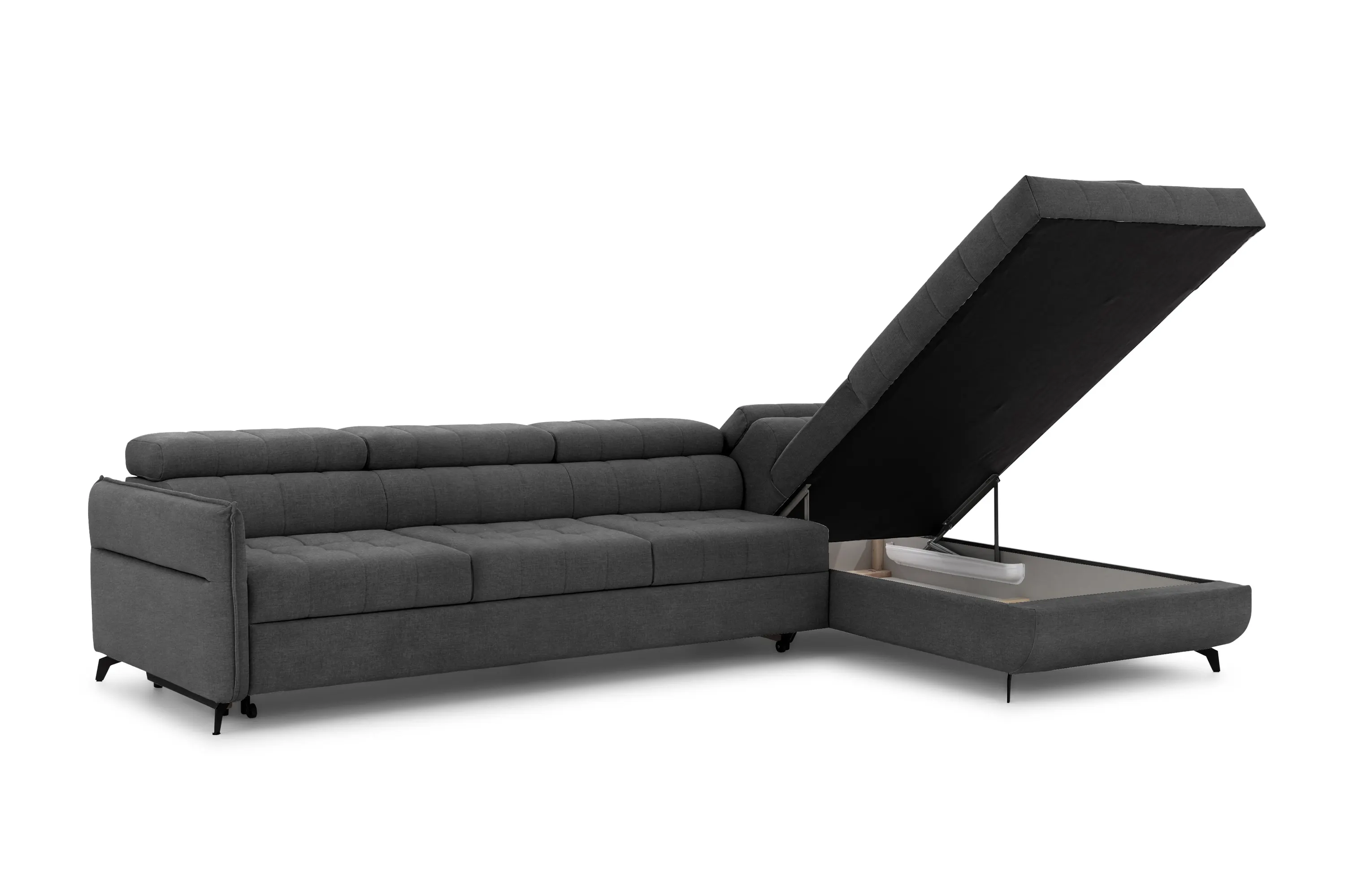 Narożnik prawostronny ELARIAS MAXI regulacja zagłówka i podłokietników tkanina Zetta 305 ciemnoszary - B_168457