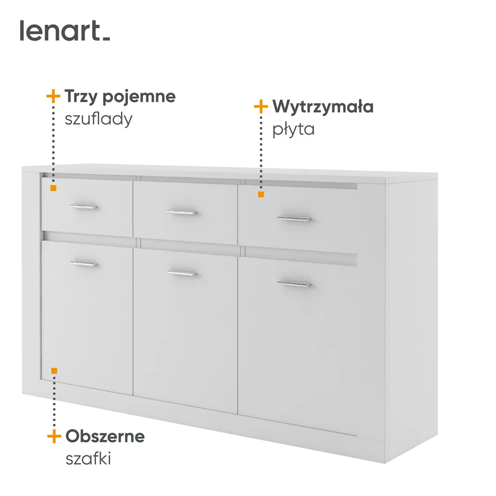 Komoda z szufladami ARTI AR-09 biała - AR9BI