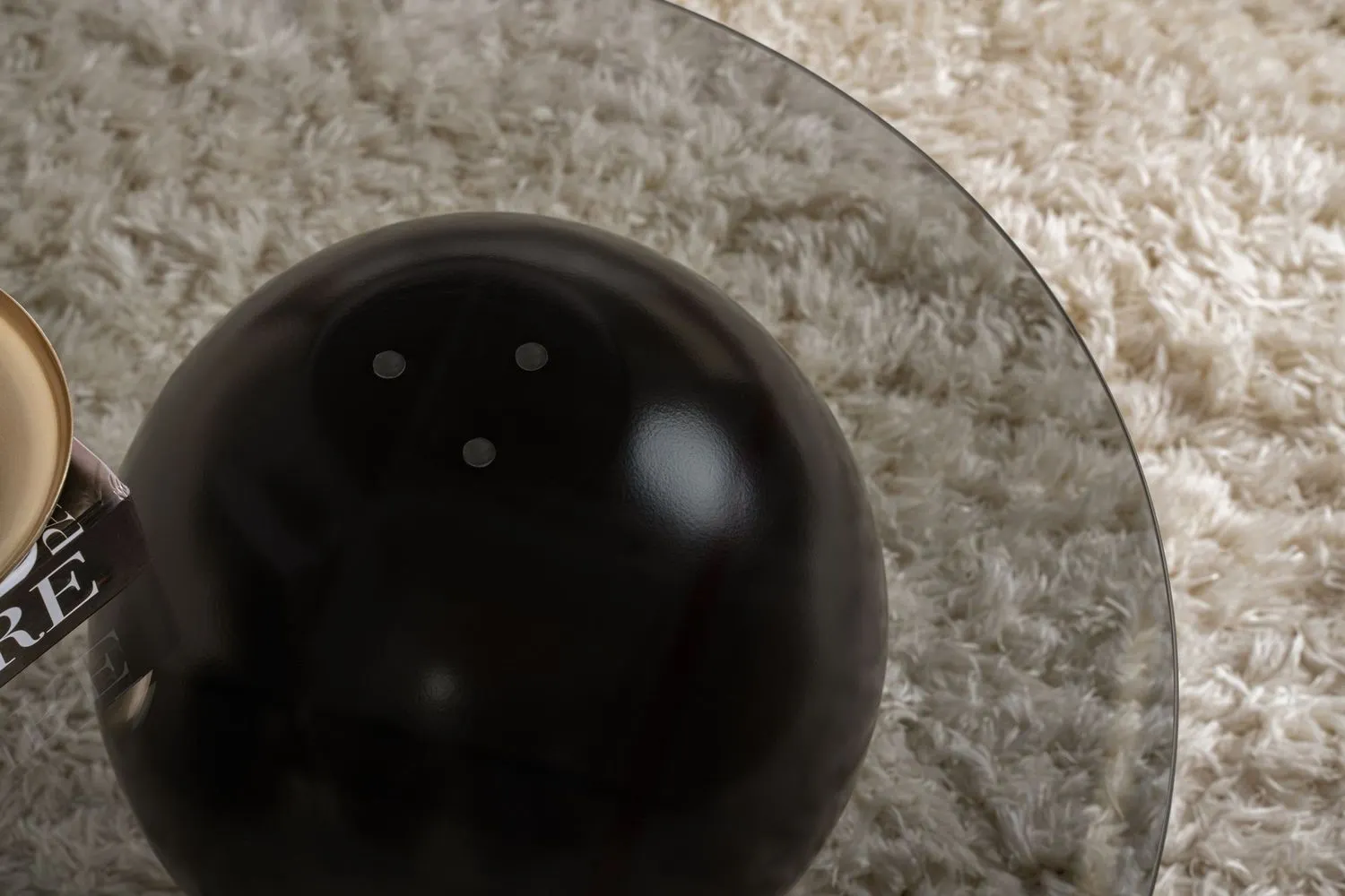 Stolik kawowy szklany SPHERE 70x120 asymetryczny czarny szary - ASI_857NRD1118