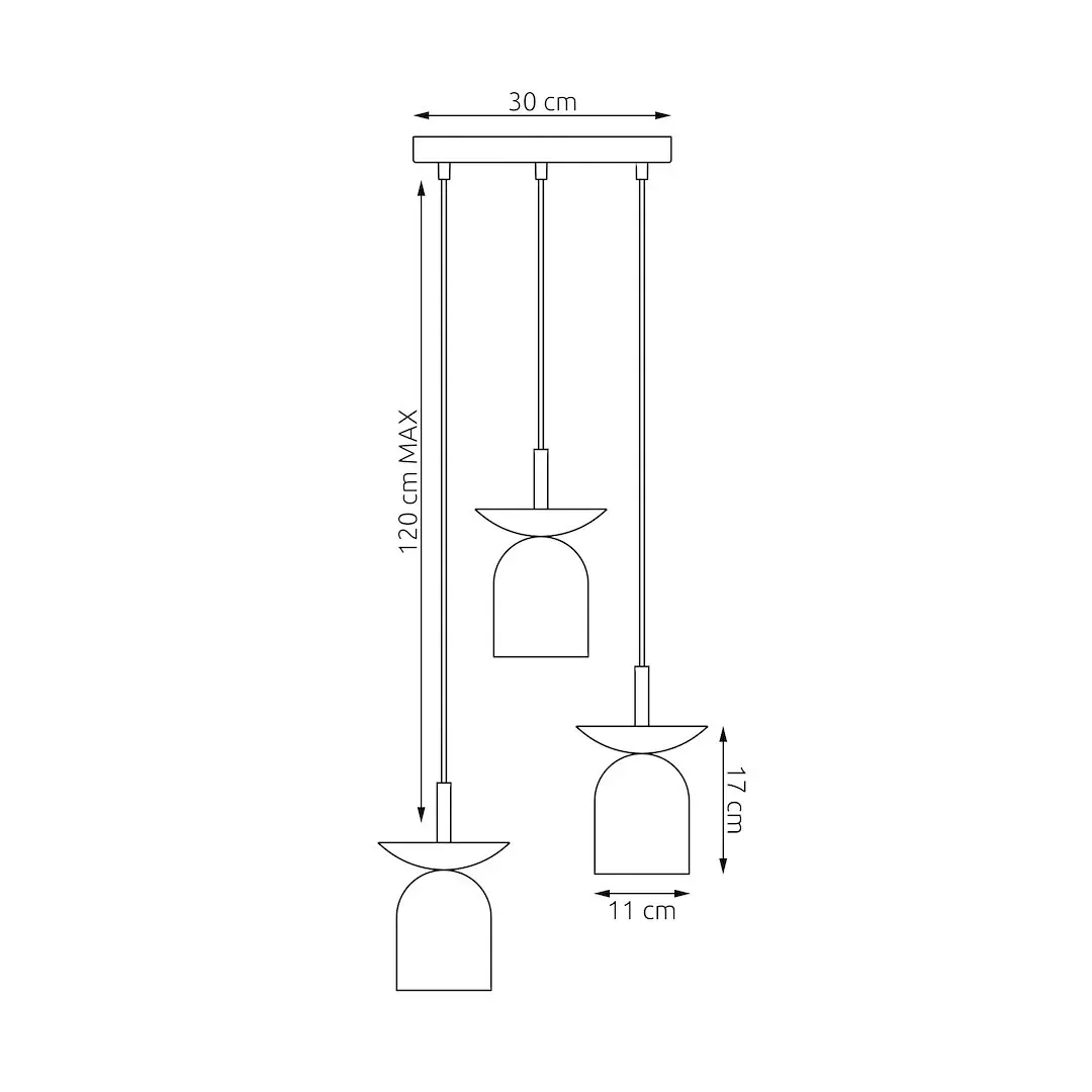 Lampa wisząca metalowa EGO 3 PREM BL beżowa - 1612/3PREM