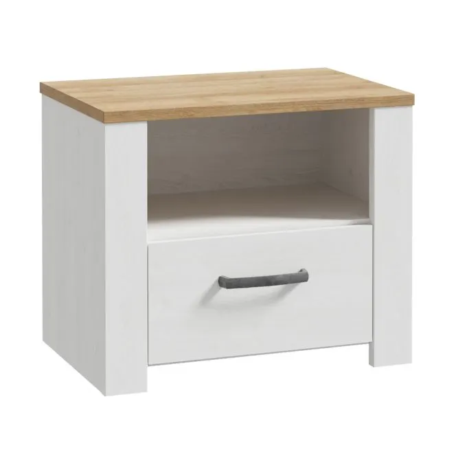 Szafka nocna CHISBURY - dąb riviera, modrzew jasny sibu