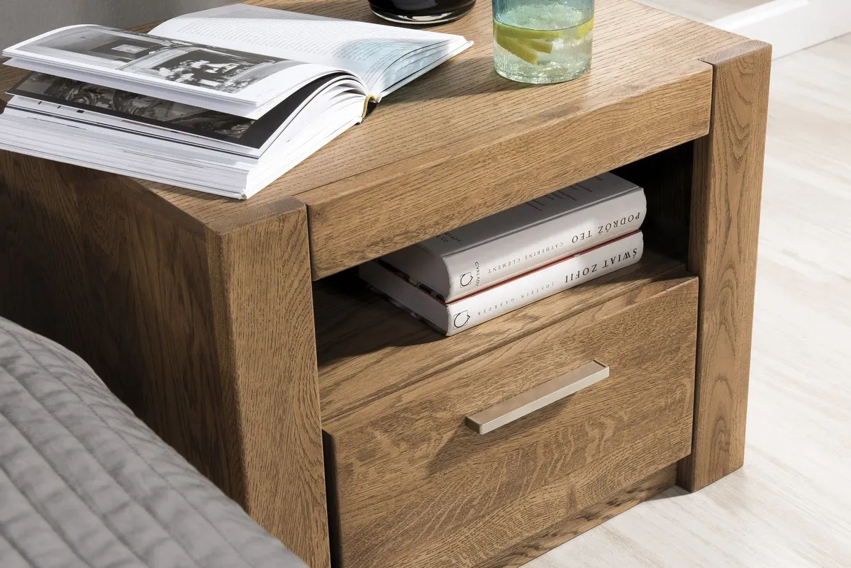 Szafka nocna z szufladą VELVET 79 drewniana dąb rustical 54x42x42cm - TH-100-0786