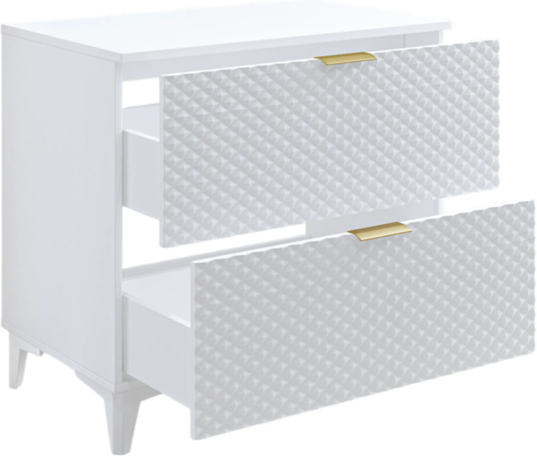 Szafka pod umywalkę LAURA wisząca z 2 szufladami 80 cm - biała - 3097NM48