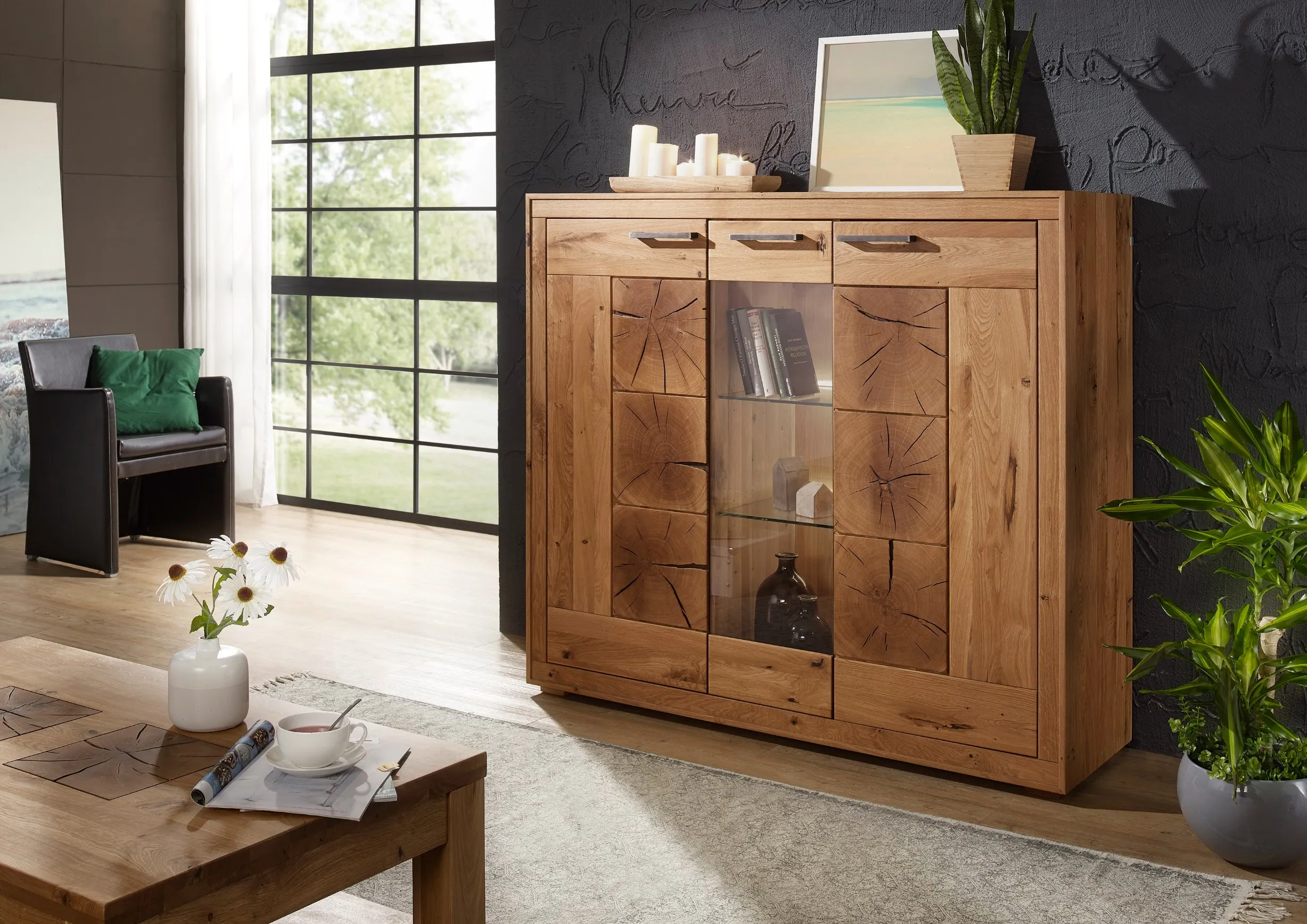 Kredens II Cornflower 2-drzwiowy, dąb olejowany 150 cm - GK_1033150811