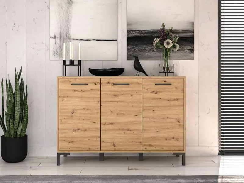 Komoda 3-drzwiowa NEVIO 10 dąb artisan — zdjęcie 4
