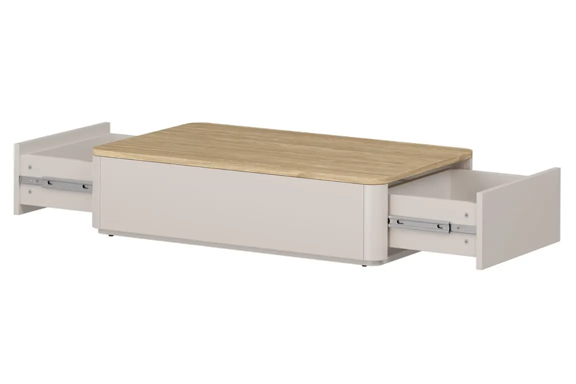 Stolik kawowy z 2 szufladami ELIVO 60x100cm cashmere dąb olejowany — zdjęcie 3