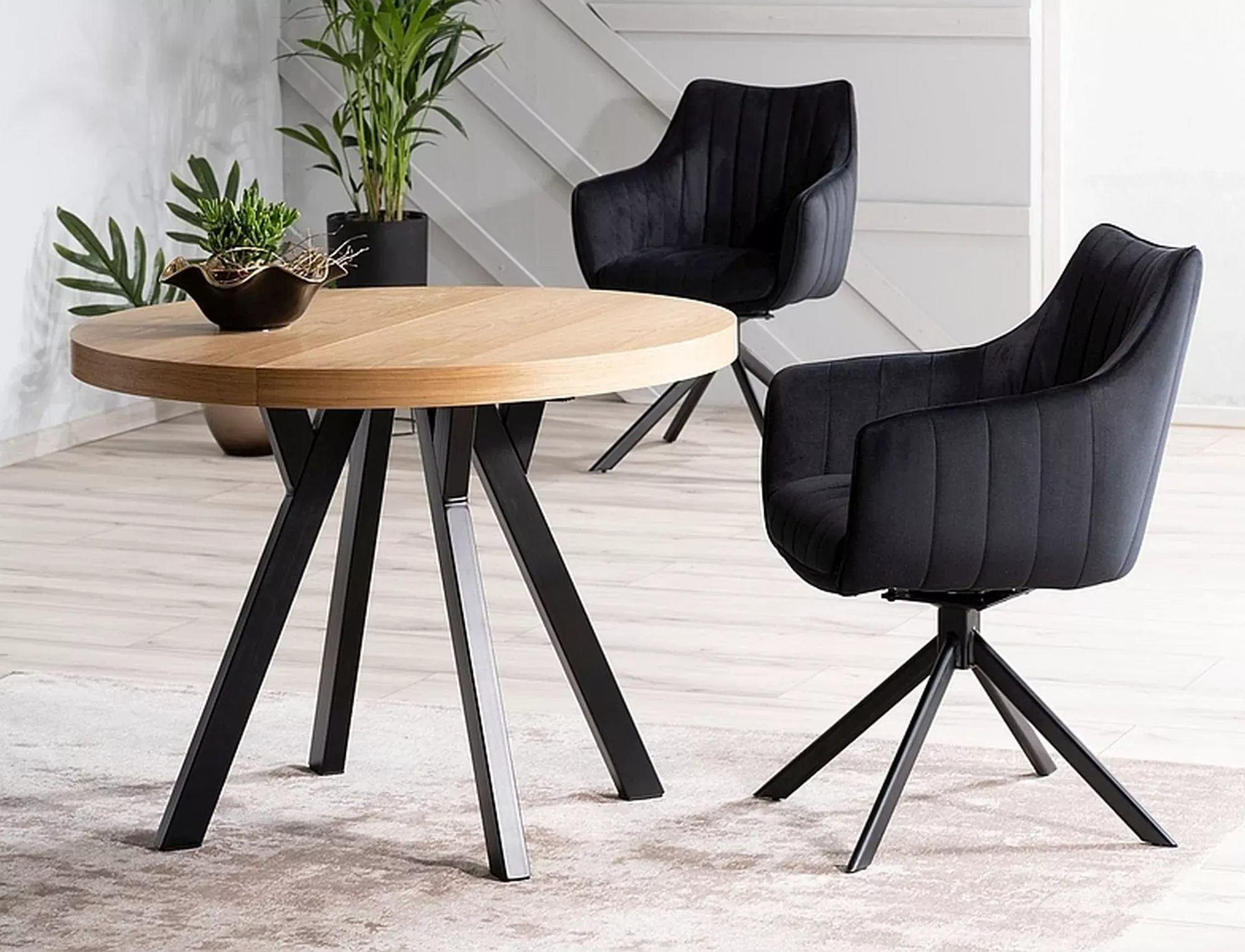 Krzesło obrotowe 180° AZALIA VELVET Bluvel 19 czarny czarny stelaż - AZALIAVCC