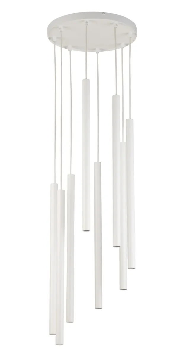 Lampa wisząca SOPEL 8 biała Żyrandol, Lampa, Dzwonek, Instrument muzyczny