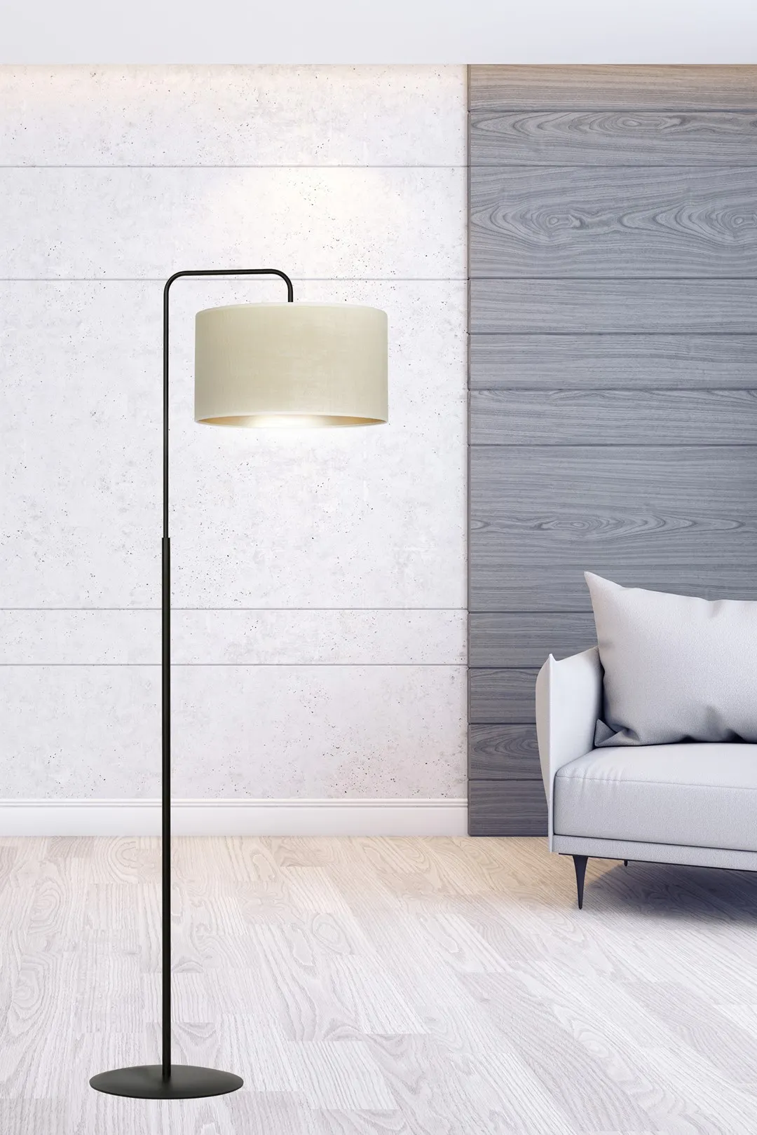 Lampa stojąca HILDE LP1 czarny biały — zdjęcie 8