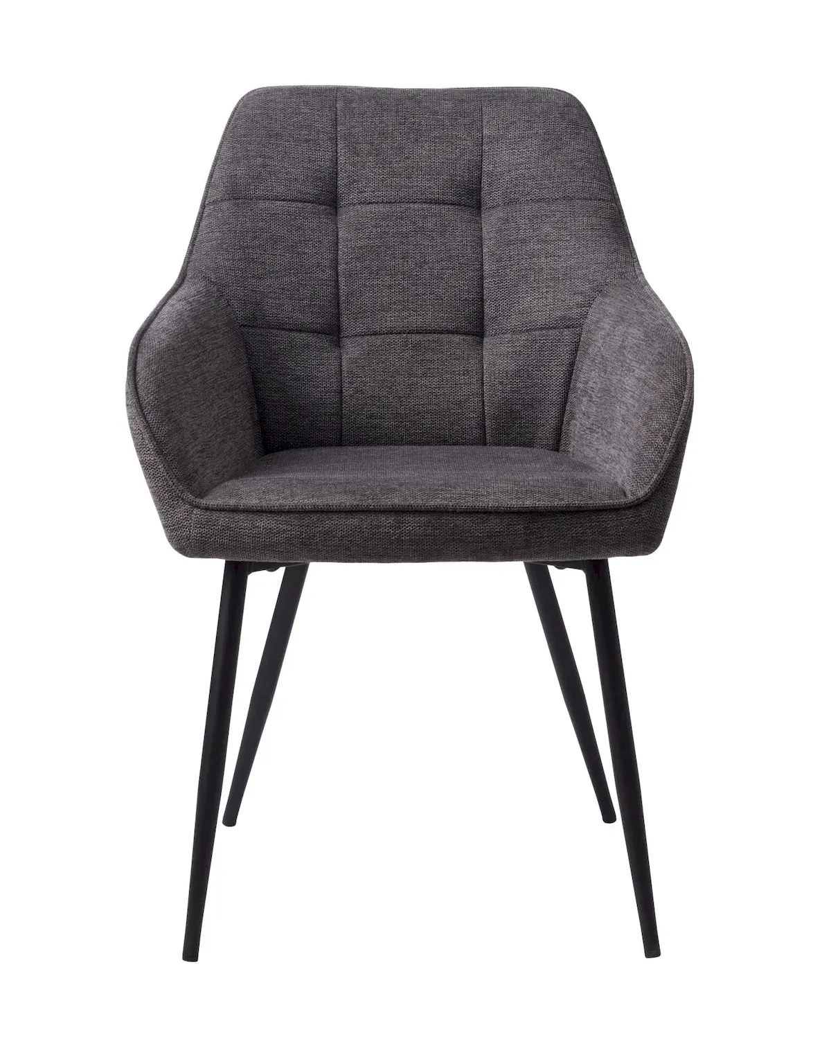 Krzesło pikowane NOLAN metalowe nóżki - ciemnoszare - UN_50800001