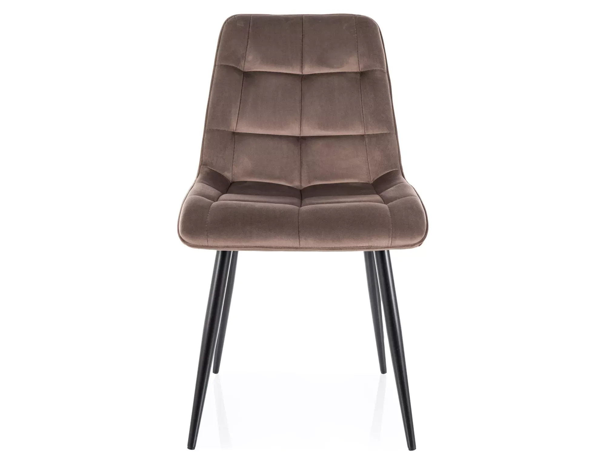 Krzesło jadalniane CHIC VELVET Bluvel 38 pikowane /czarne nogi