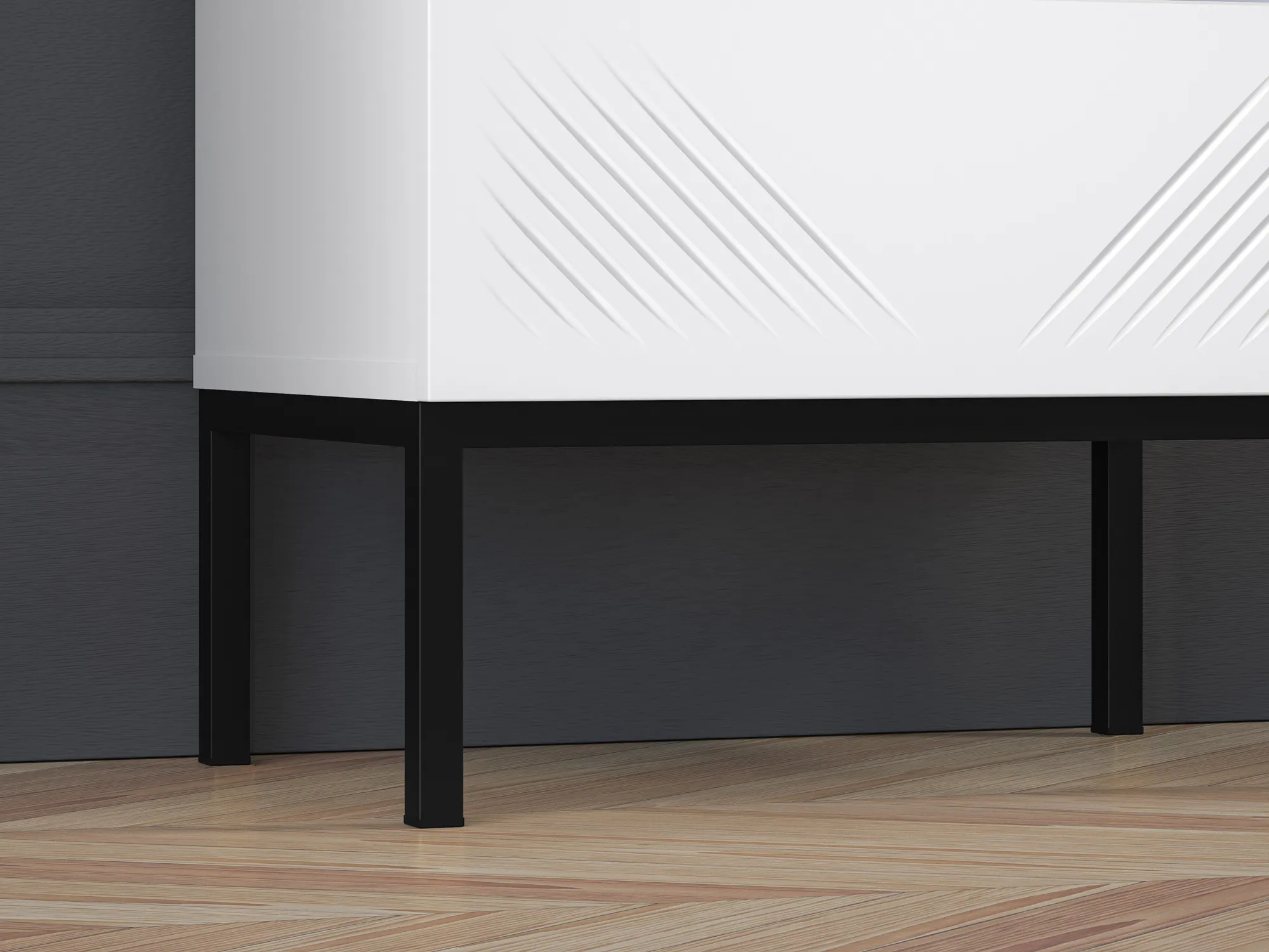 Szafka nocna z szufladą CLEARING 05 biały alpejski, podstawa-czarny - 1CLEA05-001-01