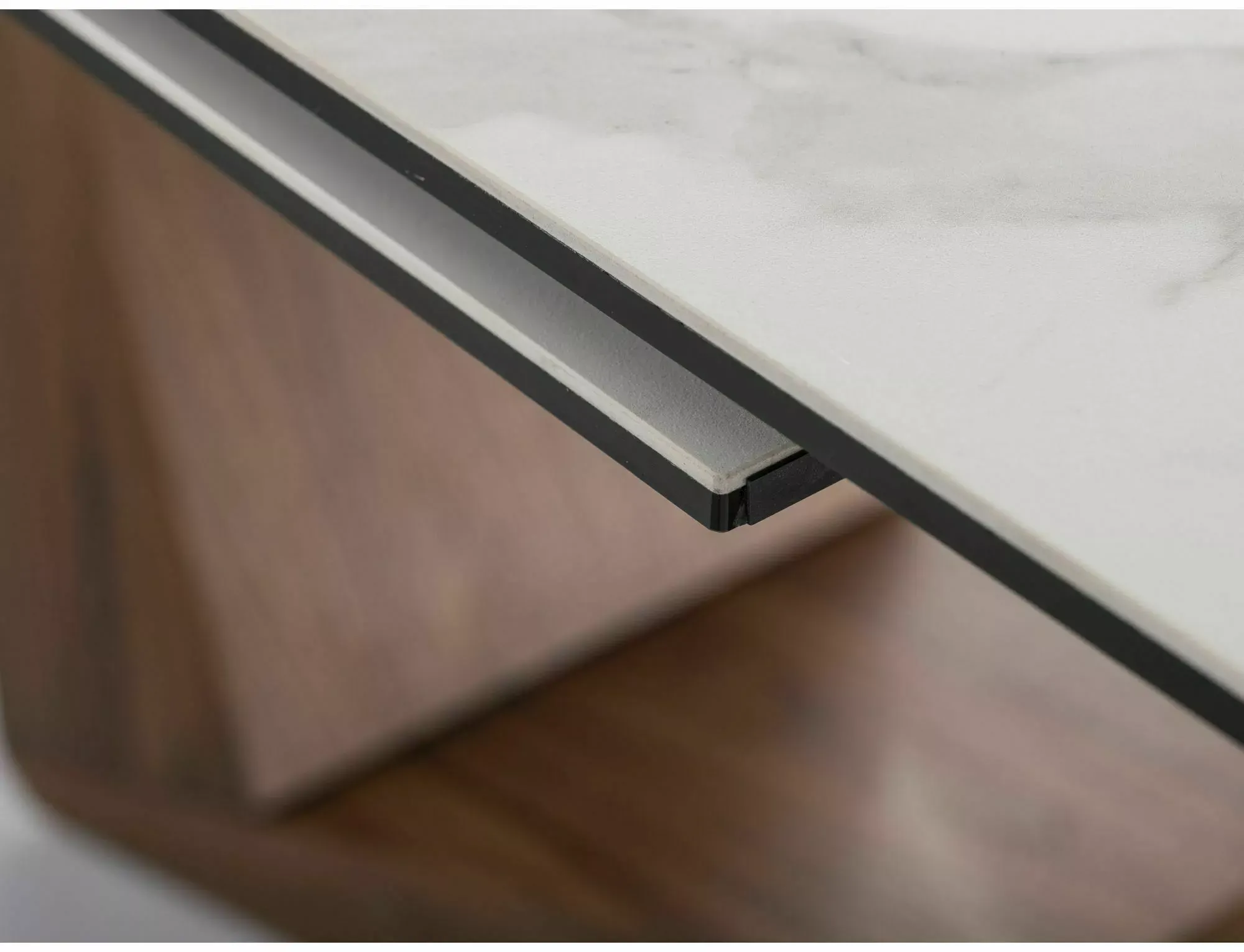 Stół rozkładany BONUCCI CERAMIC 98x200(250) Statuario Venato biały mat stelaż orzech - BONUCCIBOR200