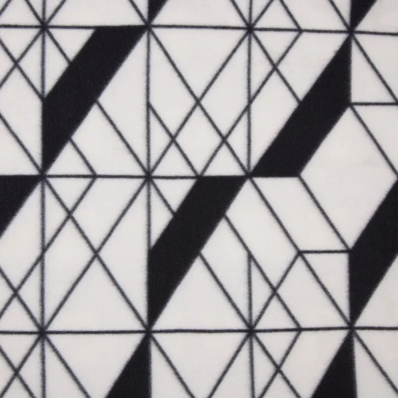 Koc z geometrycznym wzorem D91 GEO 01 150 X 200 CM BEŻOWY, Czarny — zdjęcie 6
