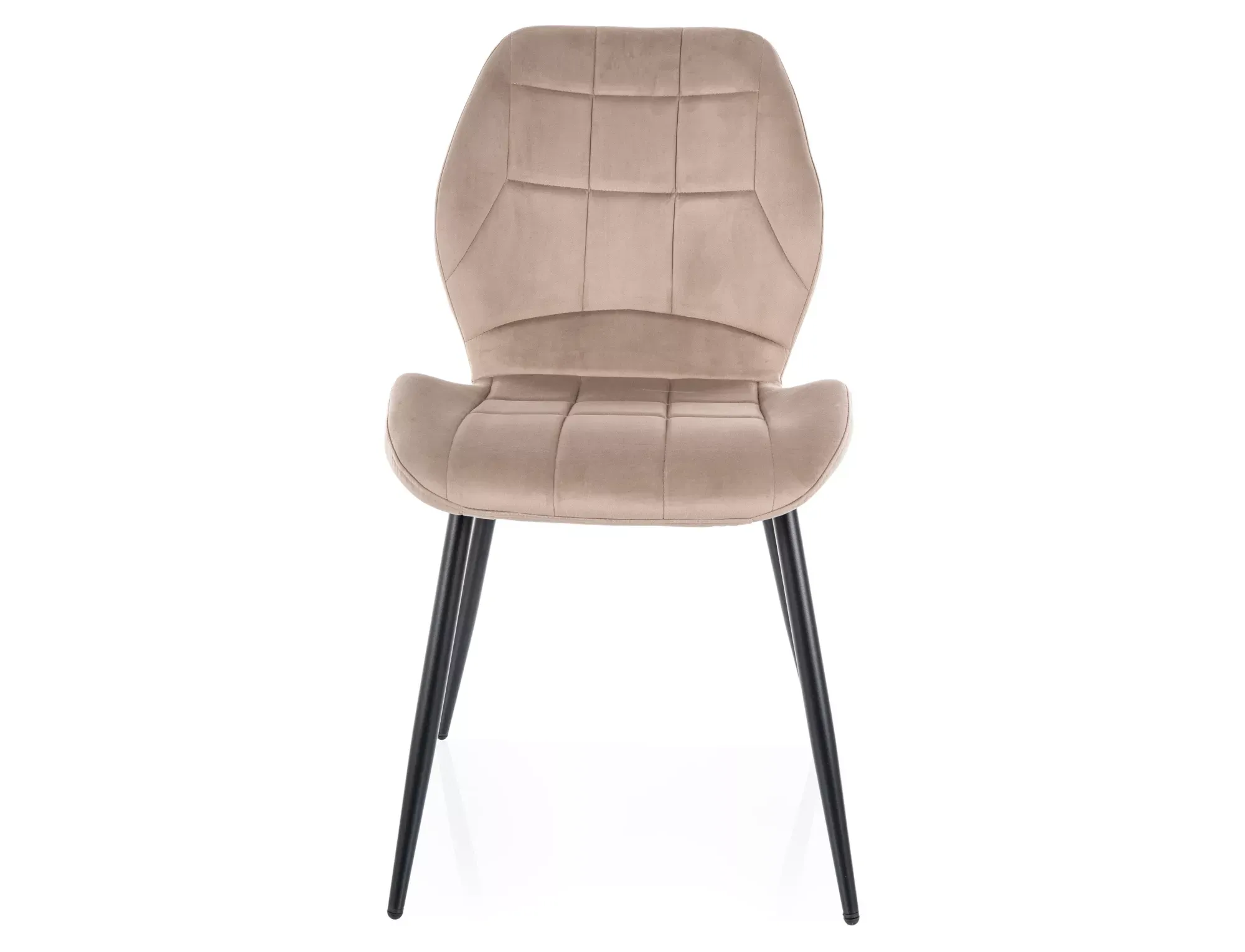 Krzesło aksamitne tapicerowane JAKE VELVET ciemnobeżowe/czarne nogi - JAKEVCCB