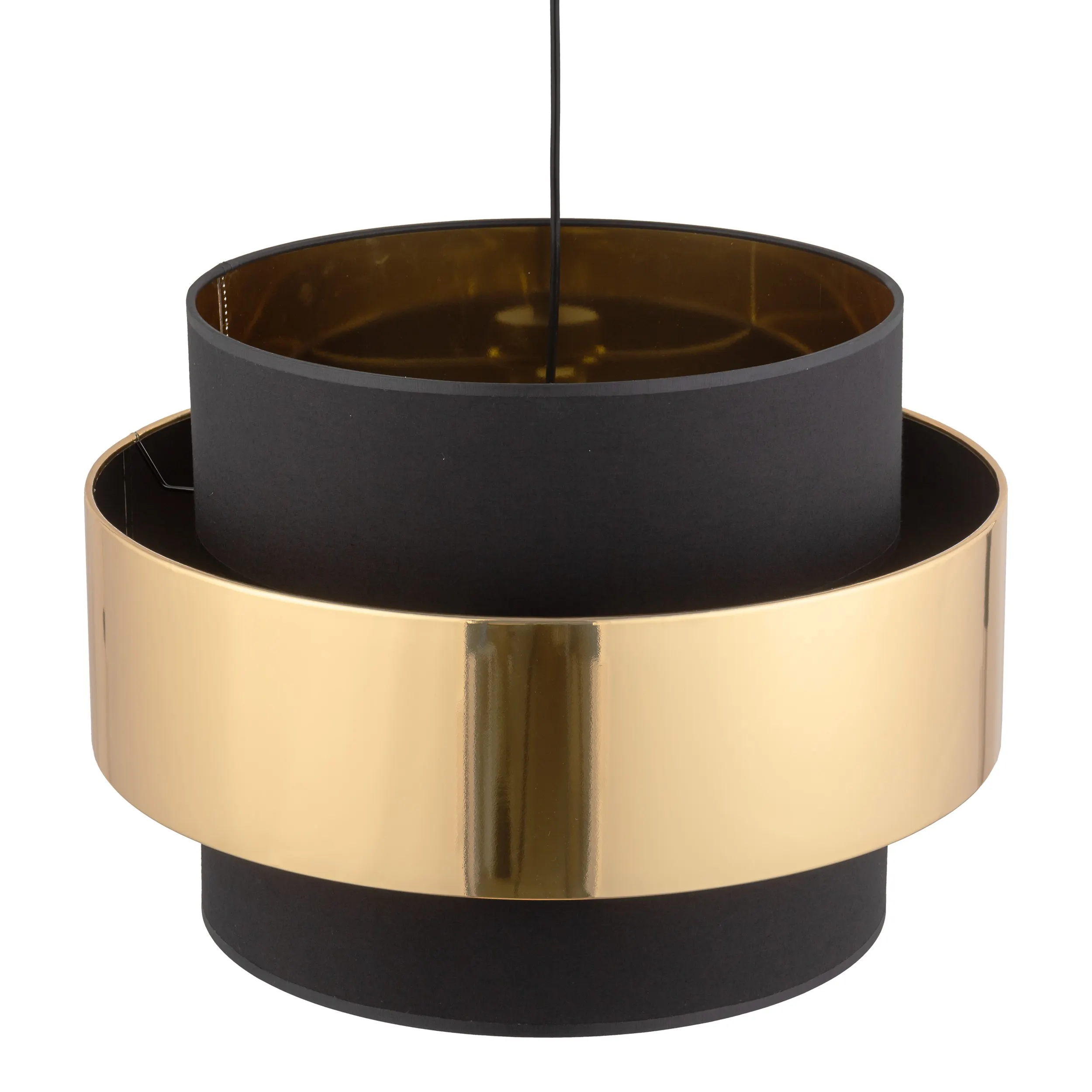 Lampa wisząca CALISTO czarna ze złotym elementem oraz wnętrzem 175x50cm - TK_4706