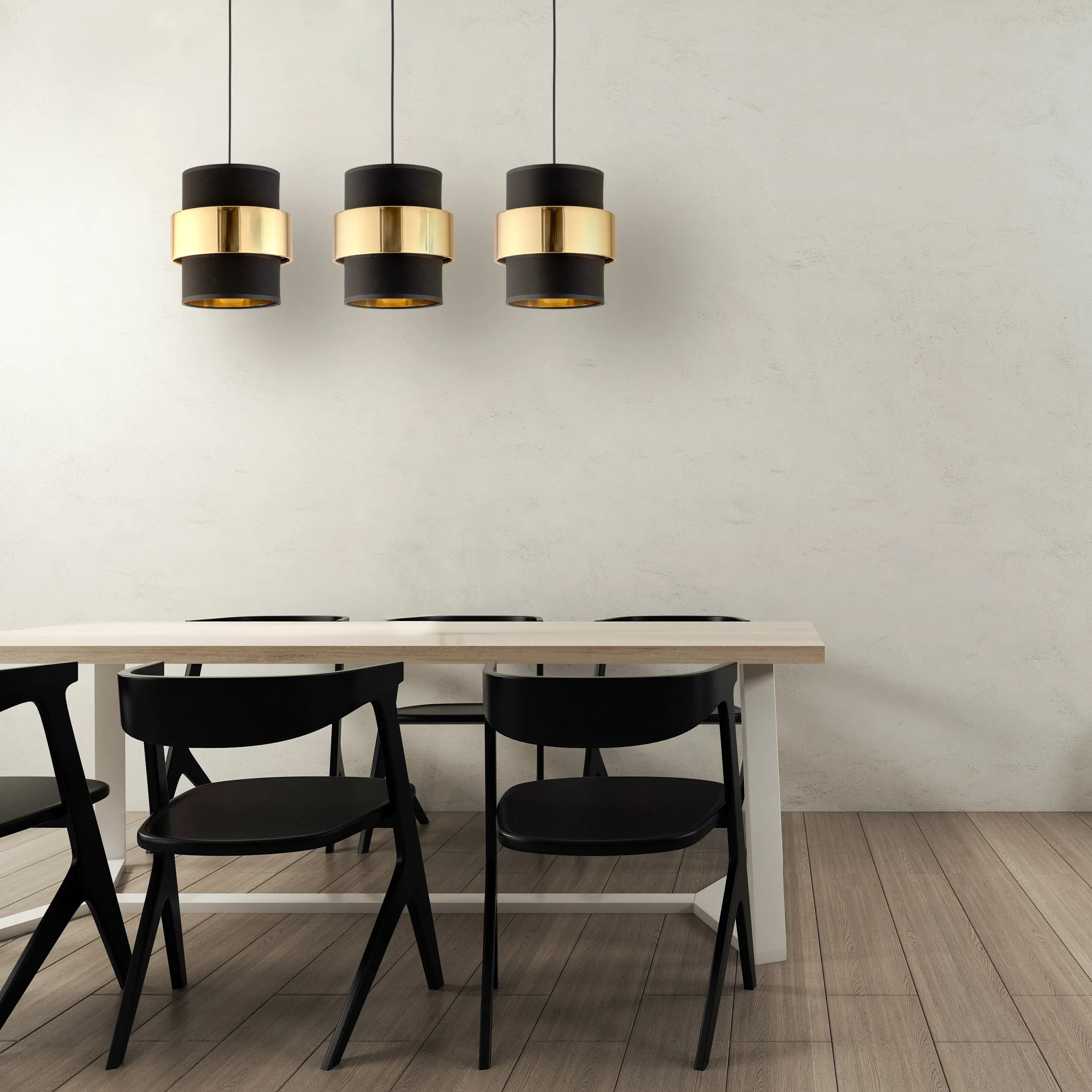 Lampa wisząca CALISTO czarna ze złotymi elementami 110x117x20cm - TK_4378