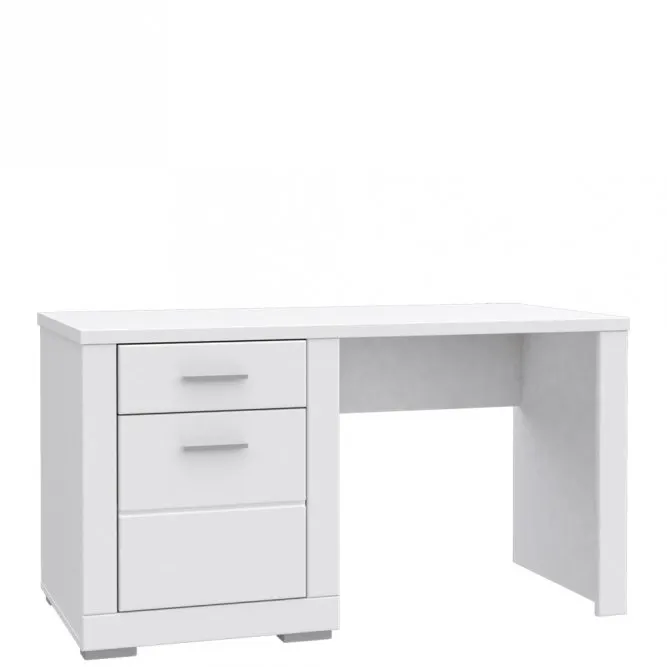 Biurko z szafką i szufladą SNOW - biały, chrom