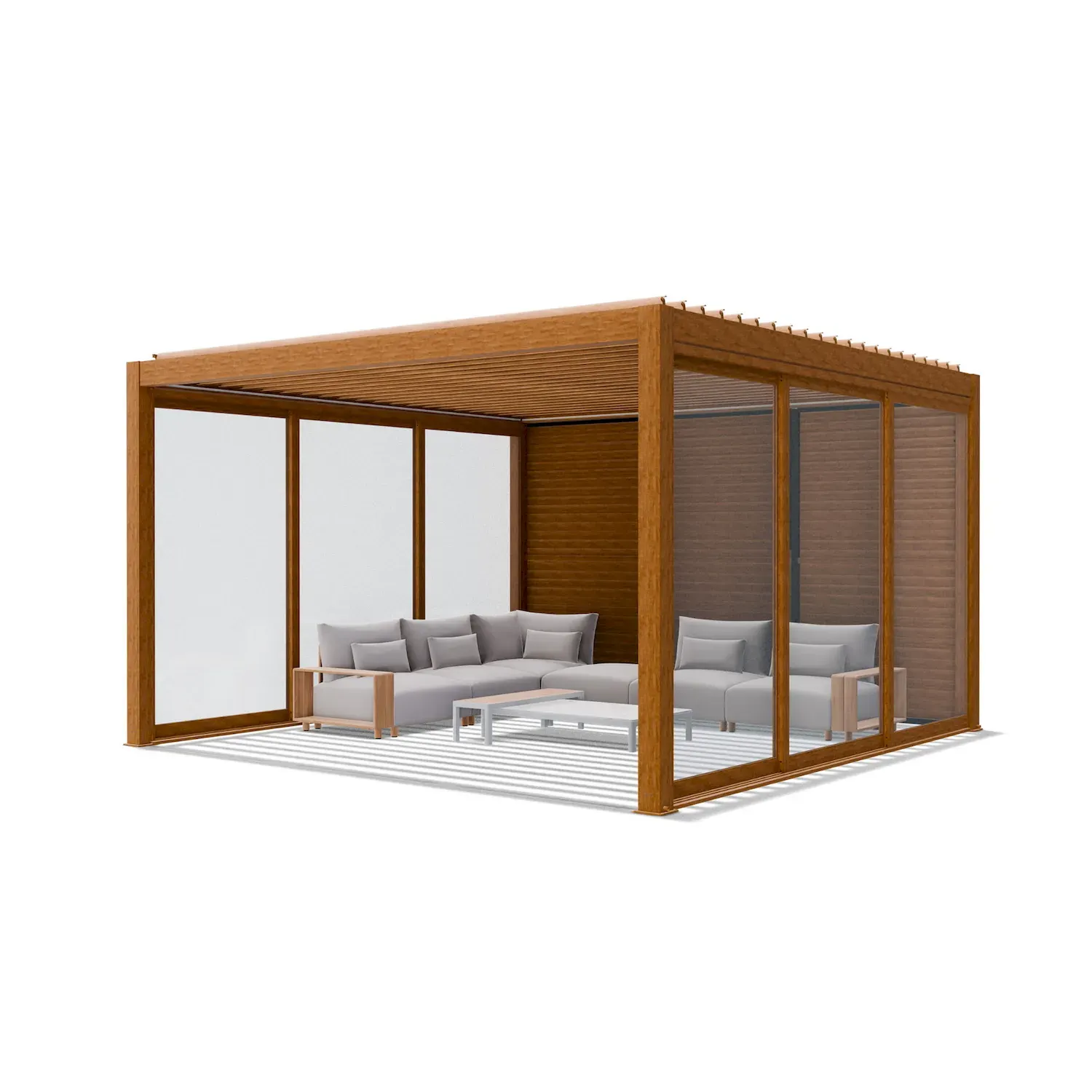 Drzwi przesuwne S8 LUXE 370x238cm (do ścianki: 4m wys.2,5m ) efekt drewna  v2 Esti&Esta — zdjęcie 10