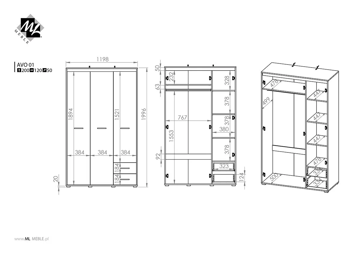 30440-szafa-avo-01-3-drzwiowa-dab-sonoma-jasna-ml-meble image