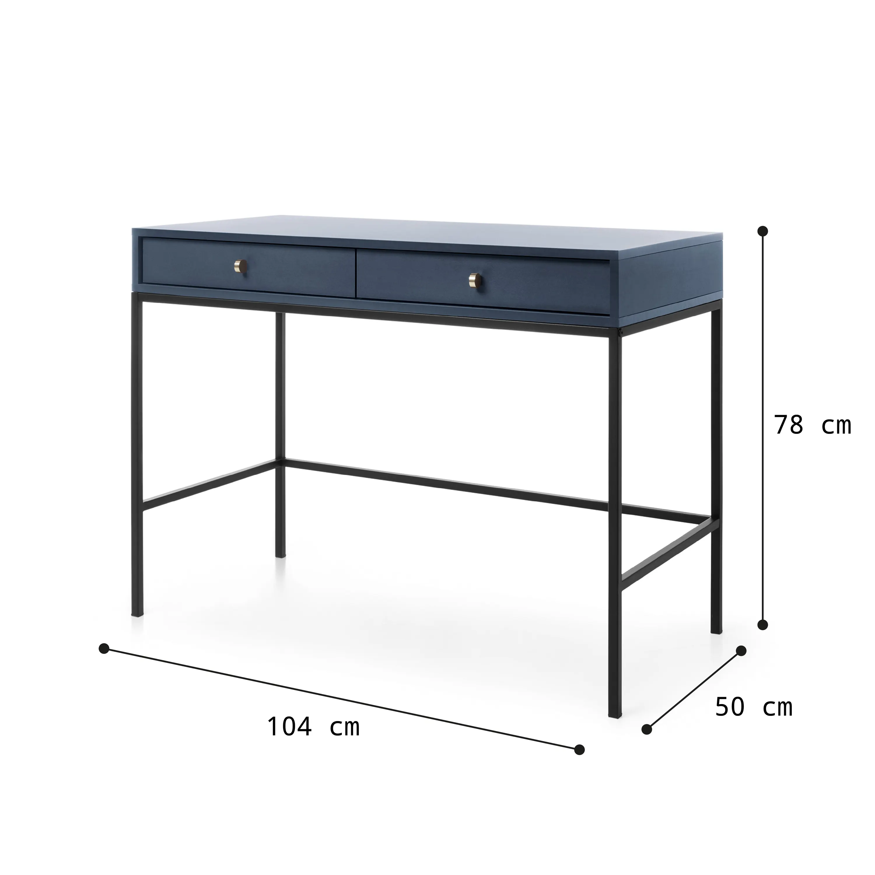 Toaletka z 2 szufladami MONO Granatowy, Czarny - MONO_MT104_GRCZ