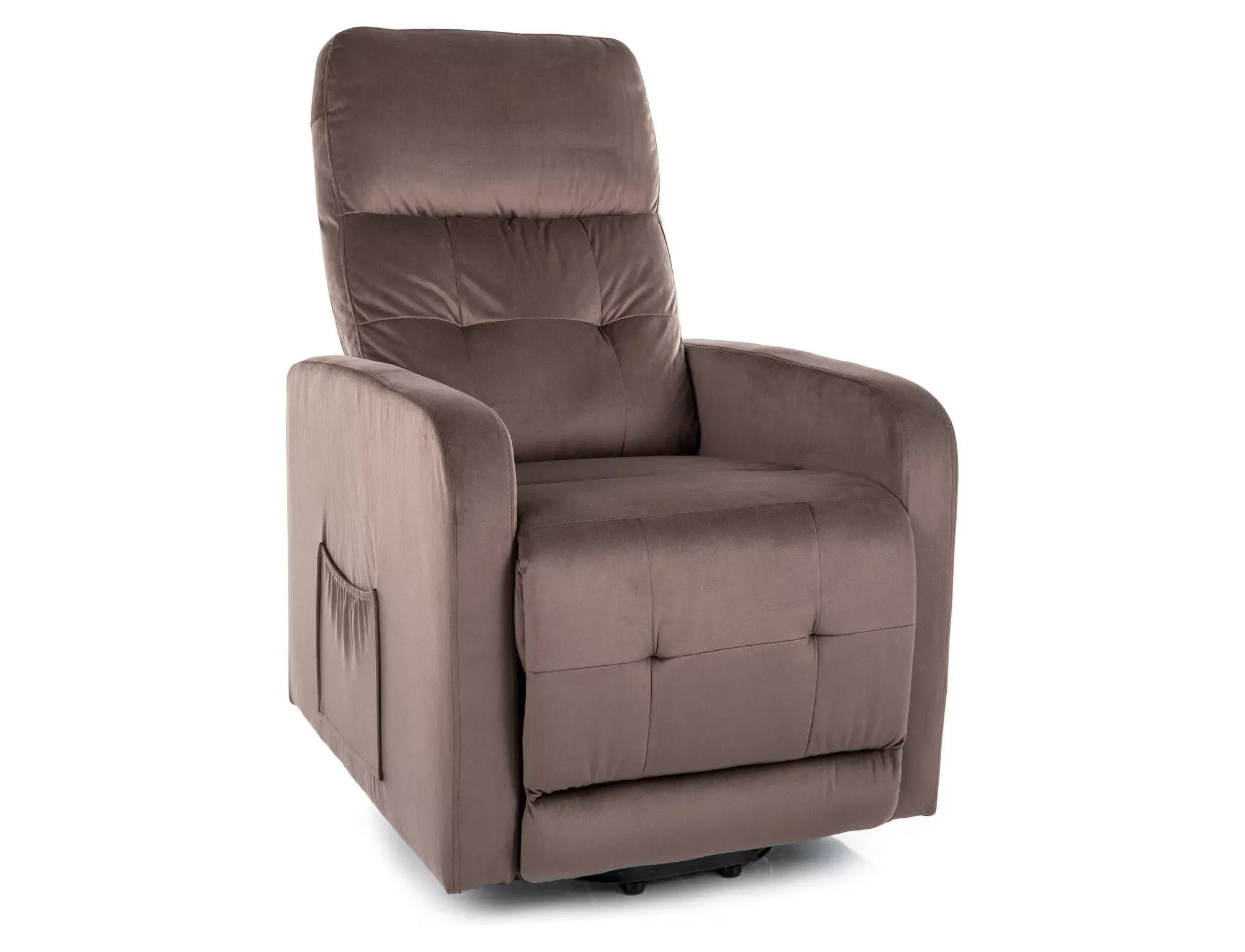 Fotel elektryczny rozkładany OTUS II VELVET funkcja pionizacji cappuccino