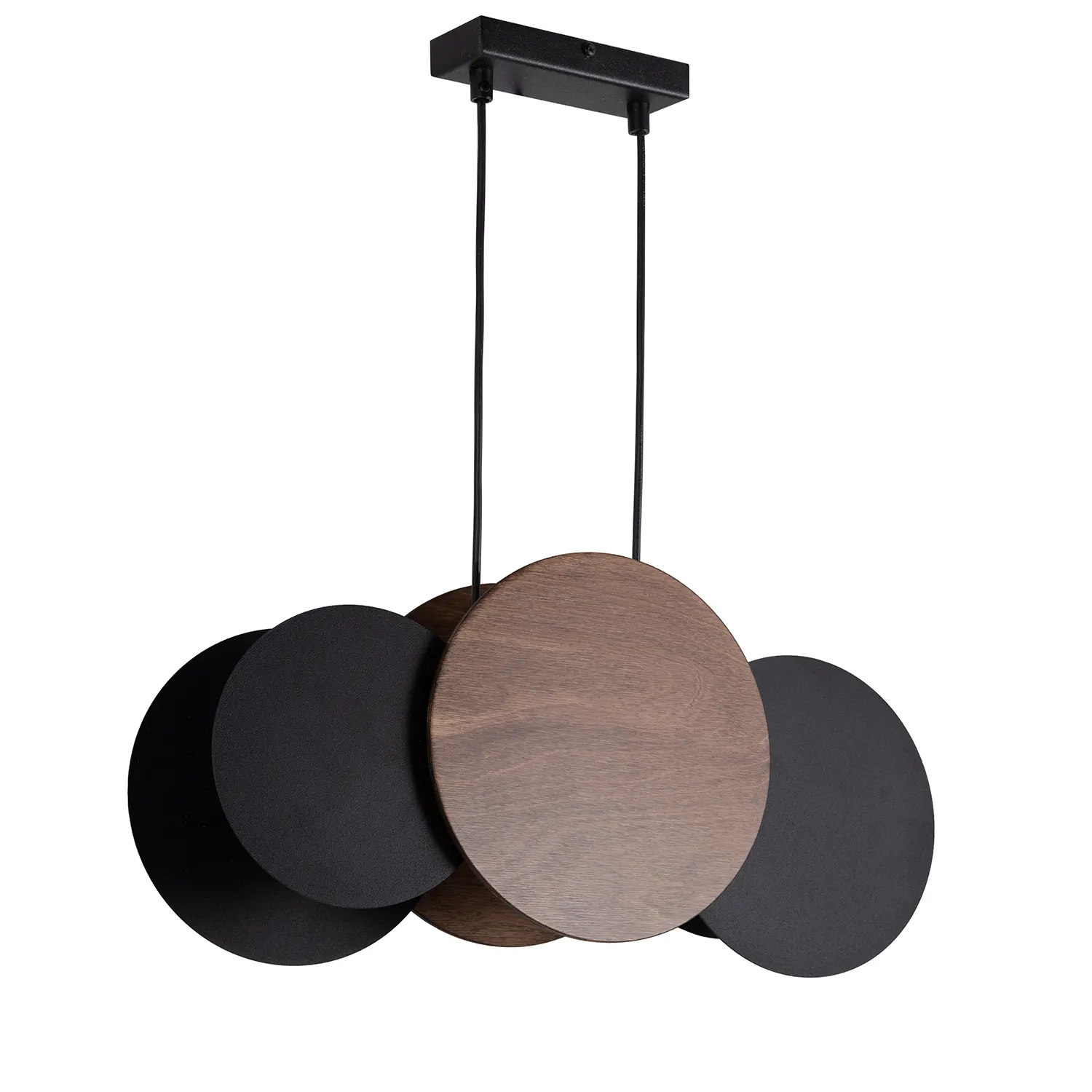 Lampa wisząca TOLA 3 czarno-brązowa efekt drewna Lampa wisząca TOLA 3 czarno-brązowa efekt drewna