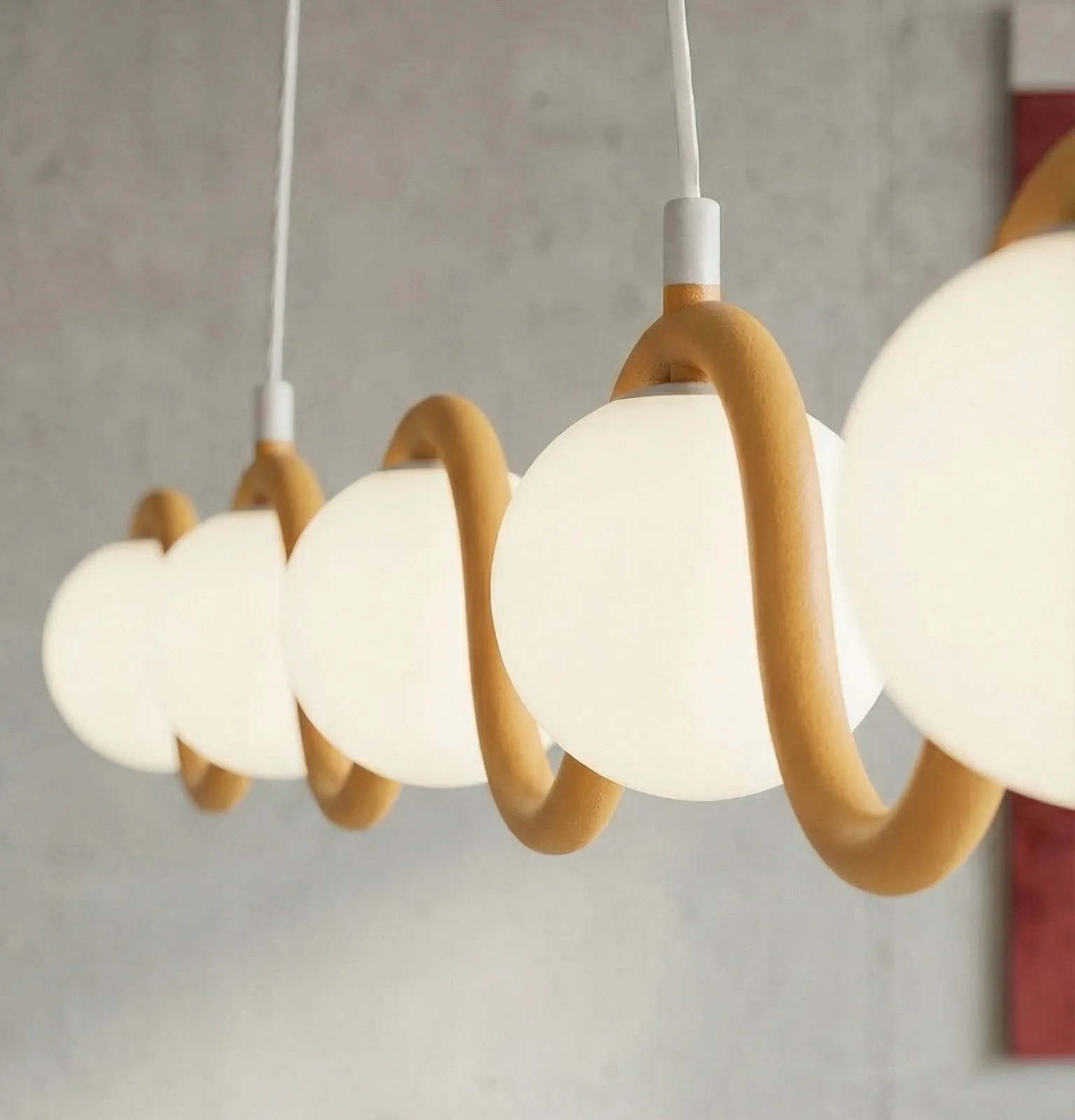Falista lampa wisząca SINUS 5 pomarańczowa - 1665/5