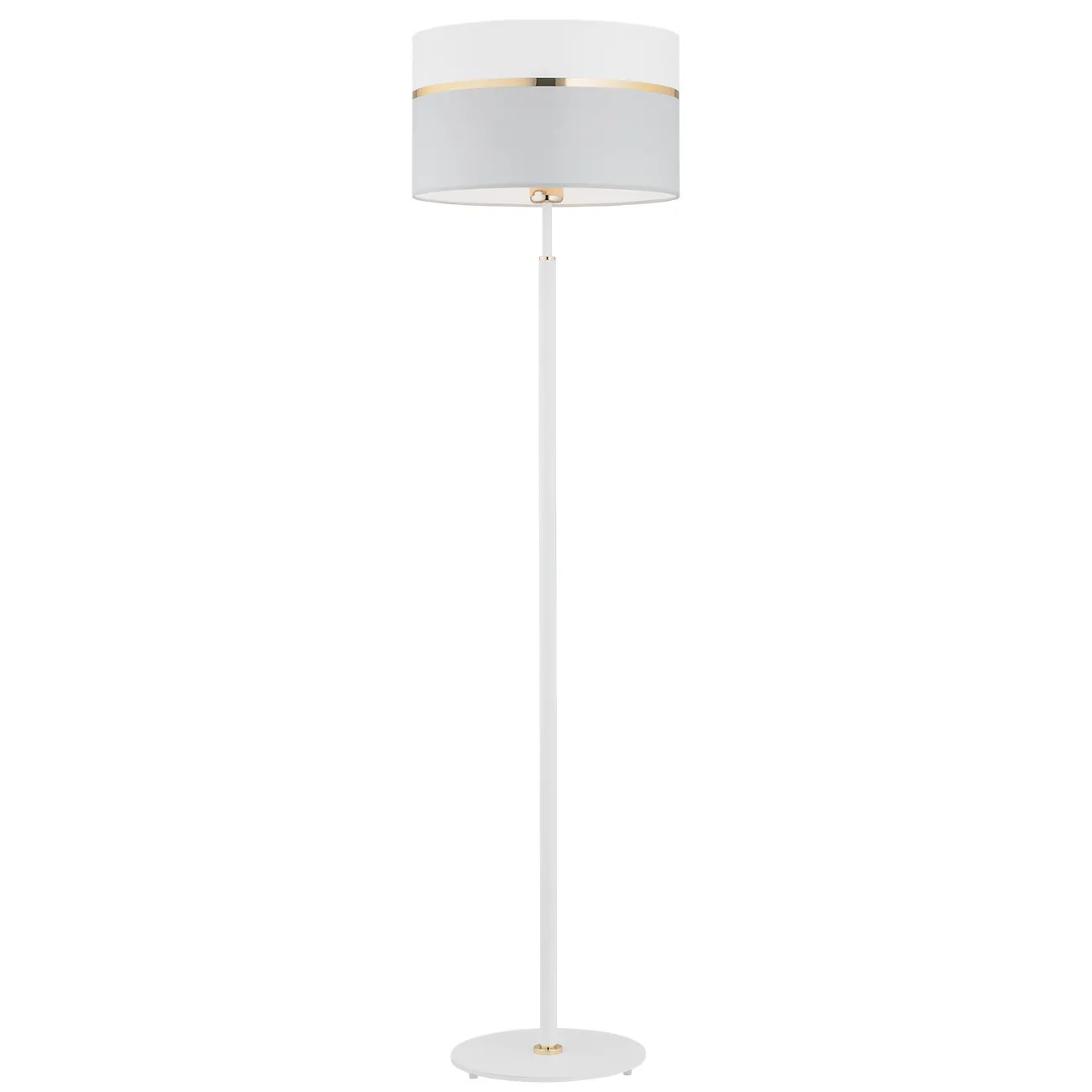 Lampa stojąca KASER szaro-biała ze złotym dekorem 156 cm Lampa stojąca KASER szaro-biała ze złotym dekorem 156 cm