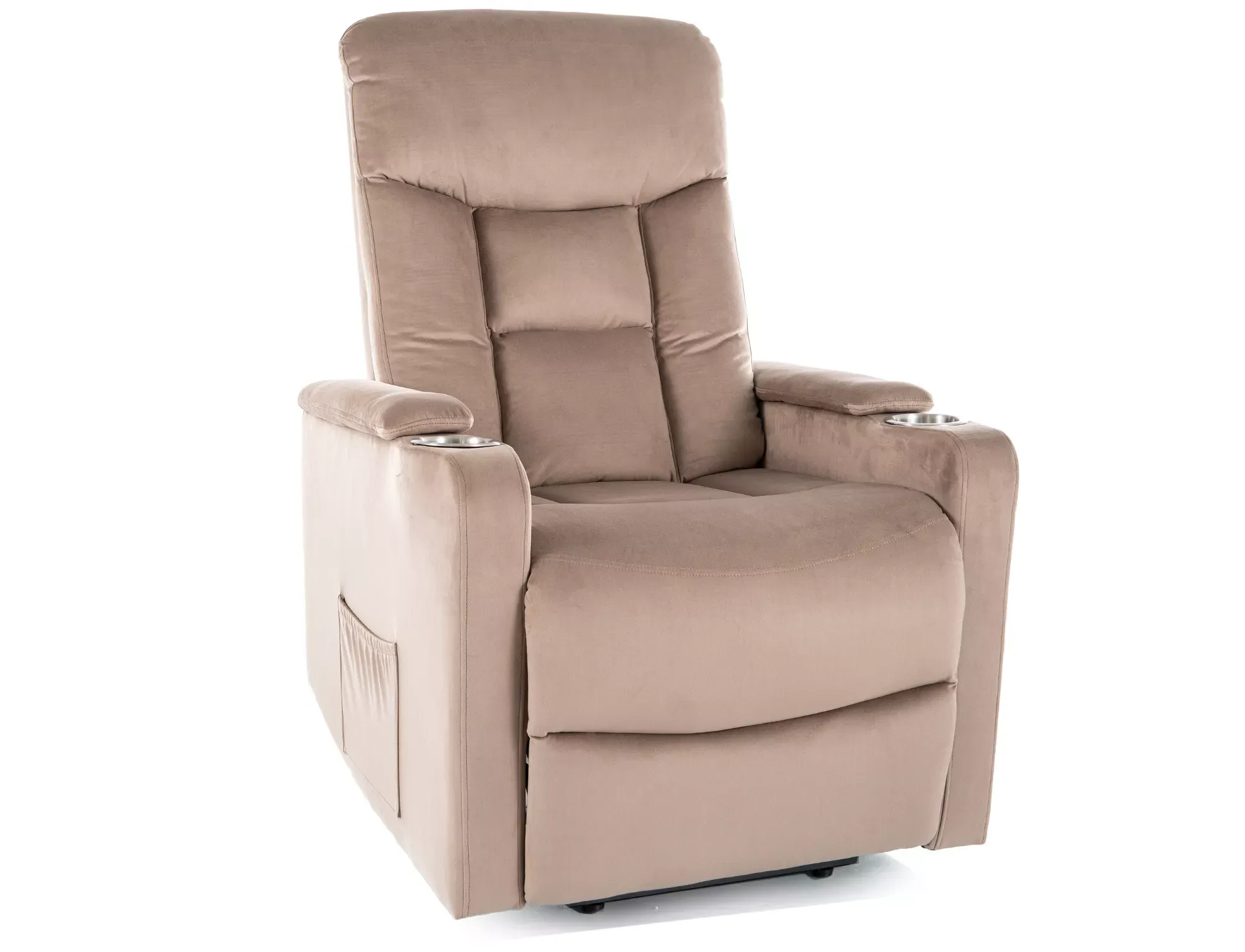 Fotel rozkładany elektryczny IKAR z funkcją pionizacji ciemnobeżowy